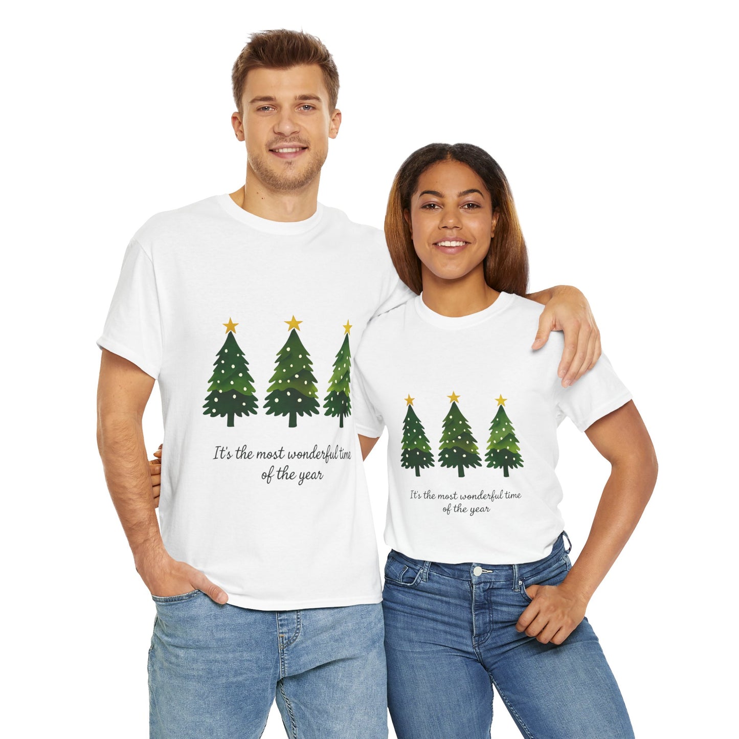 Christmas Tee - Festive Watercolor Trees Holiday Shirt