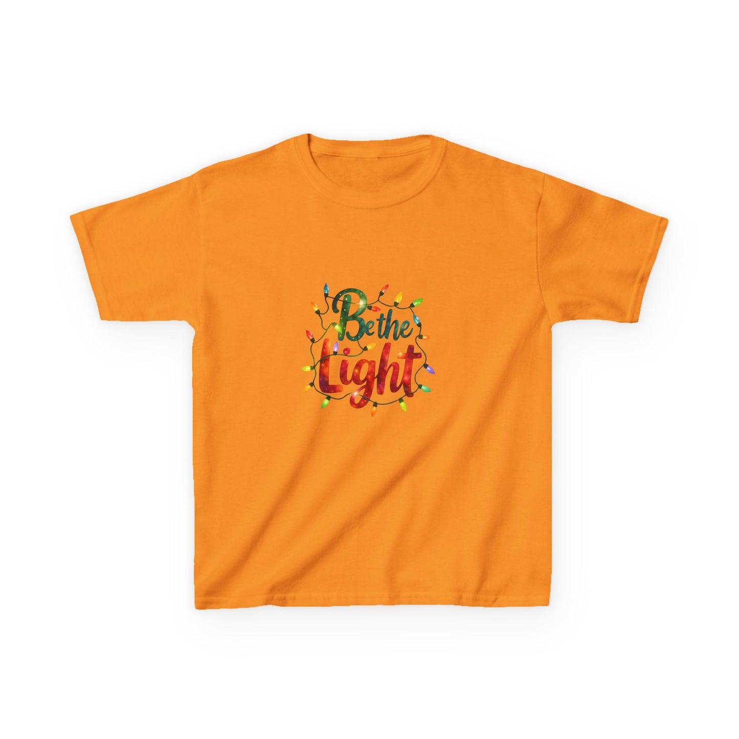 Be the Light - Watercolor Dinosaur Christmas Kids Tee