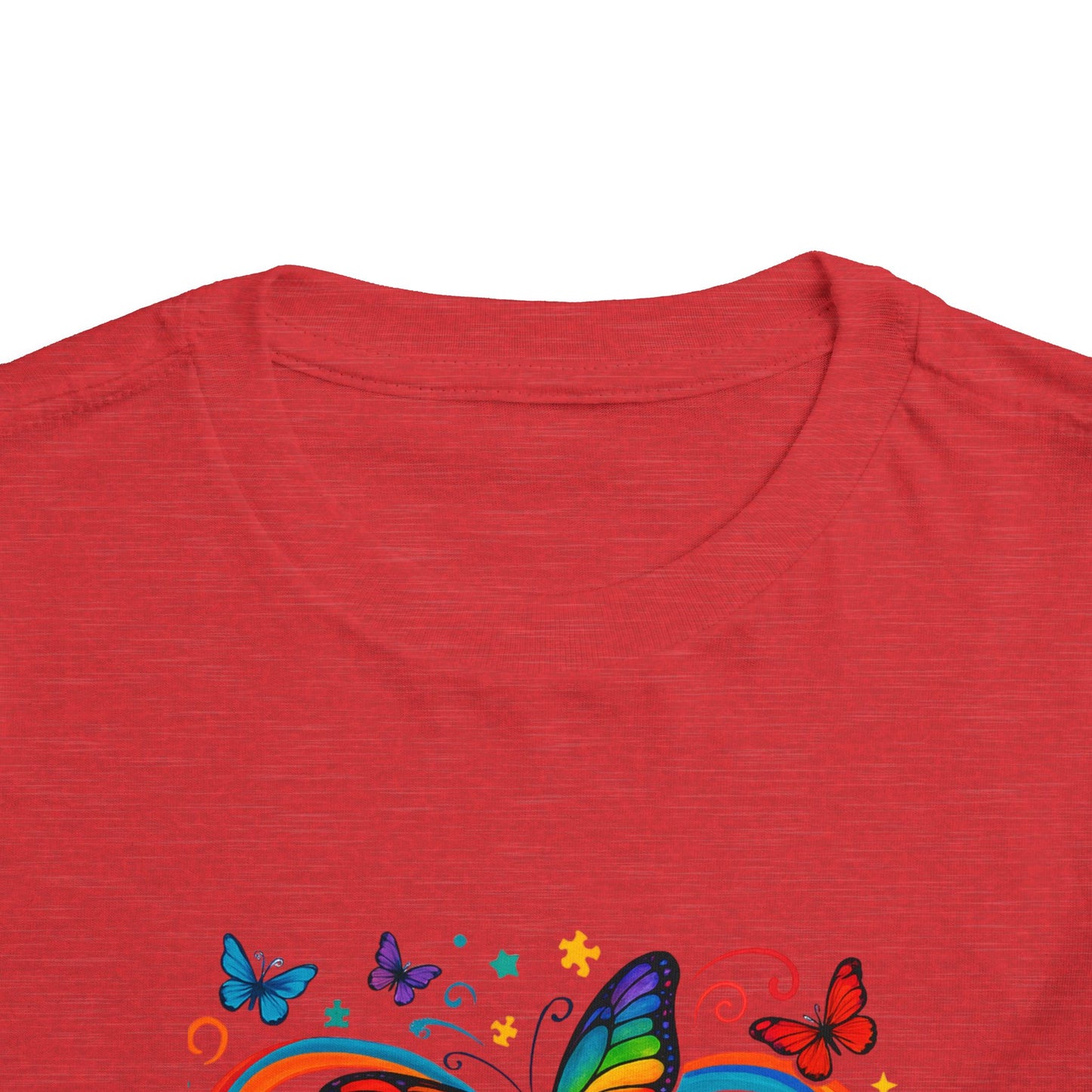 Toddler Tee - Neurodiversity is Beautiful Butterfly Rainbow Puzzle Piece Tee