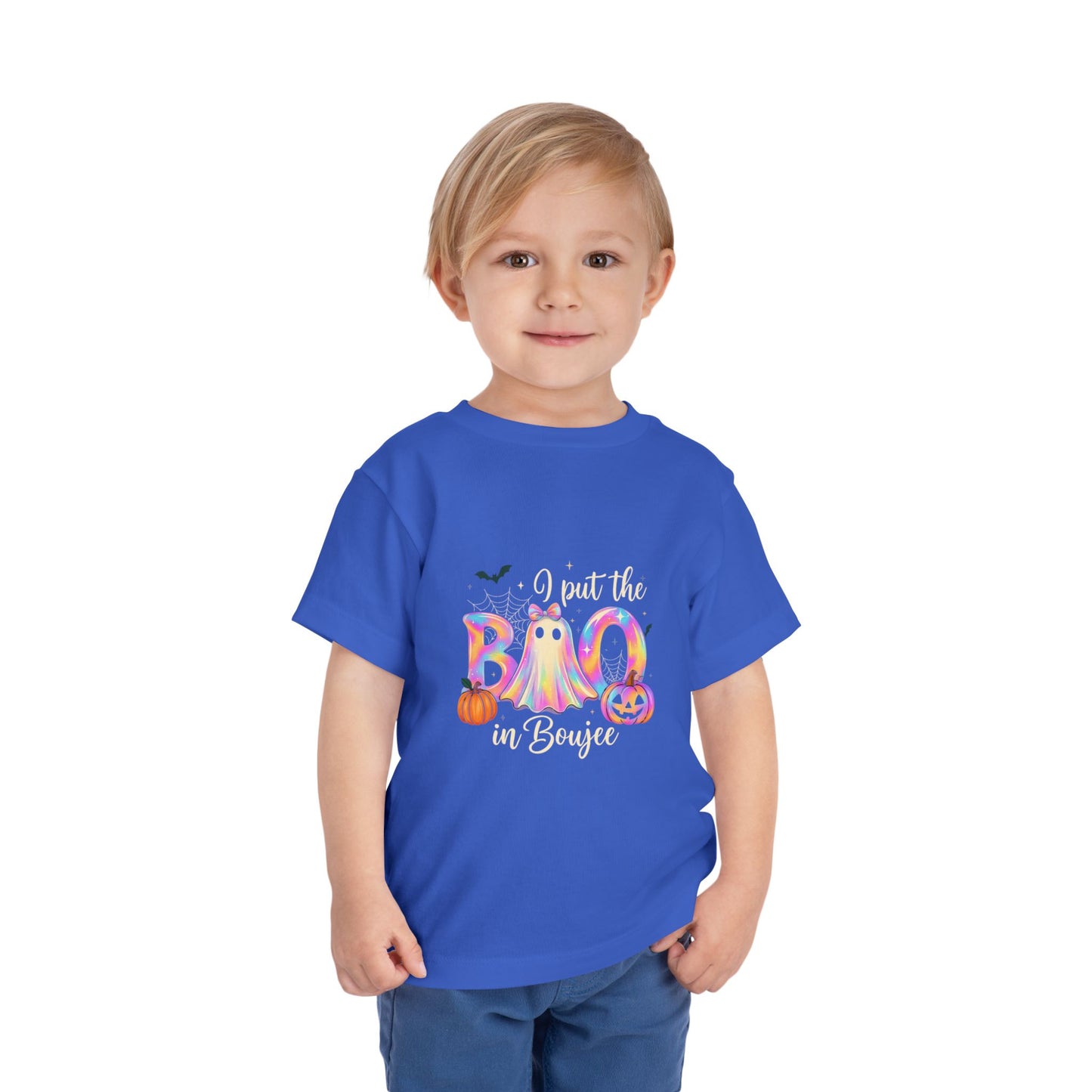 Boo-jee Halloween Toddler Tee - Pastel Rainbow