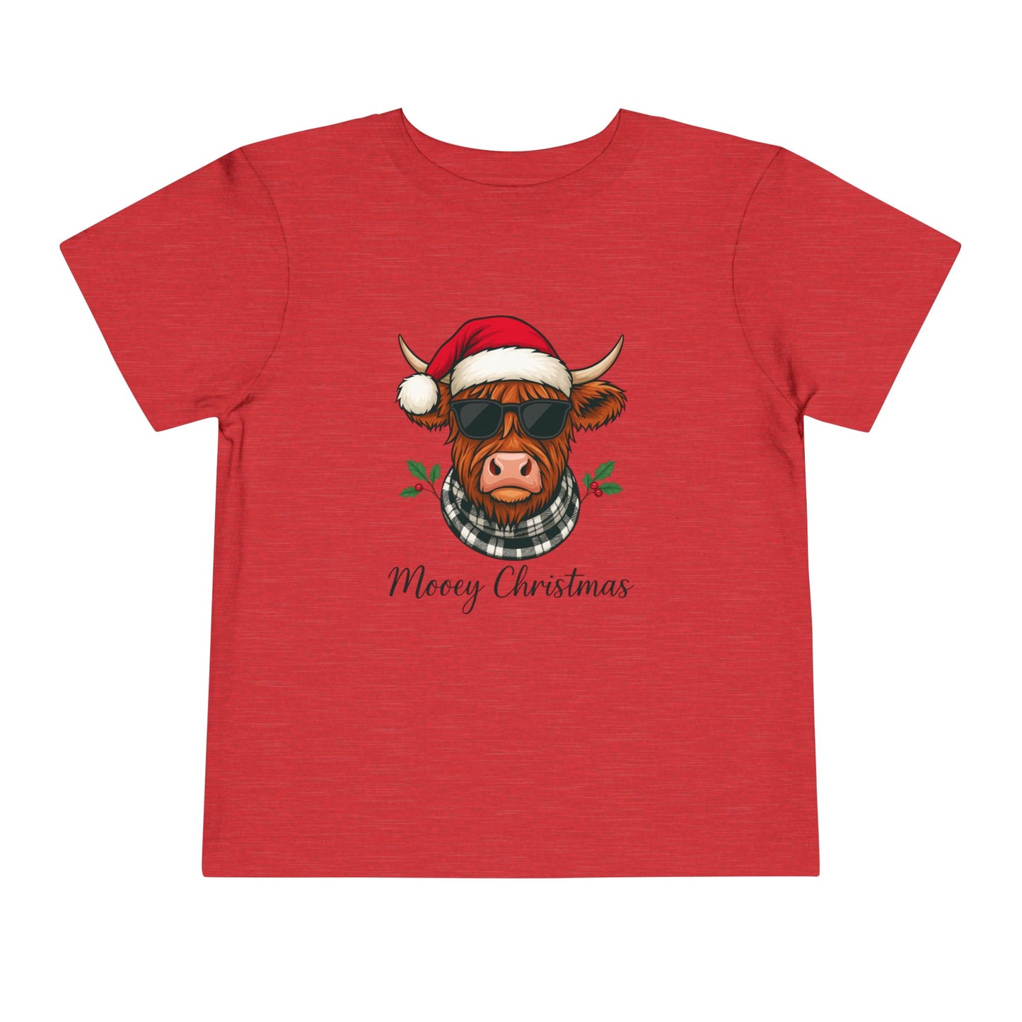 Mooey Christmas Highland Cow Toddler Tee