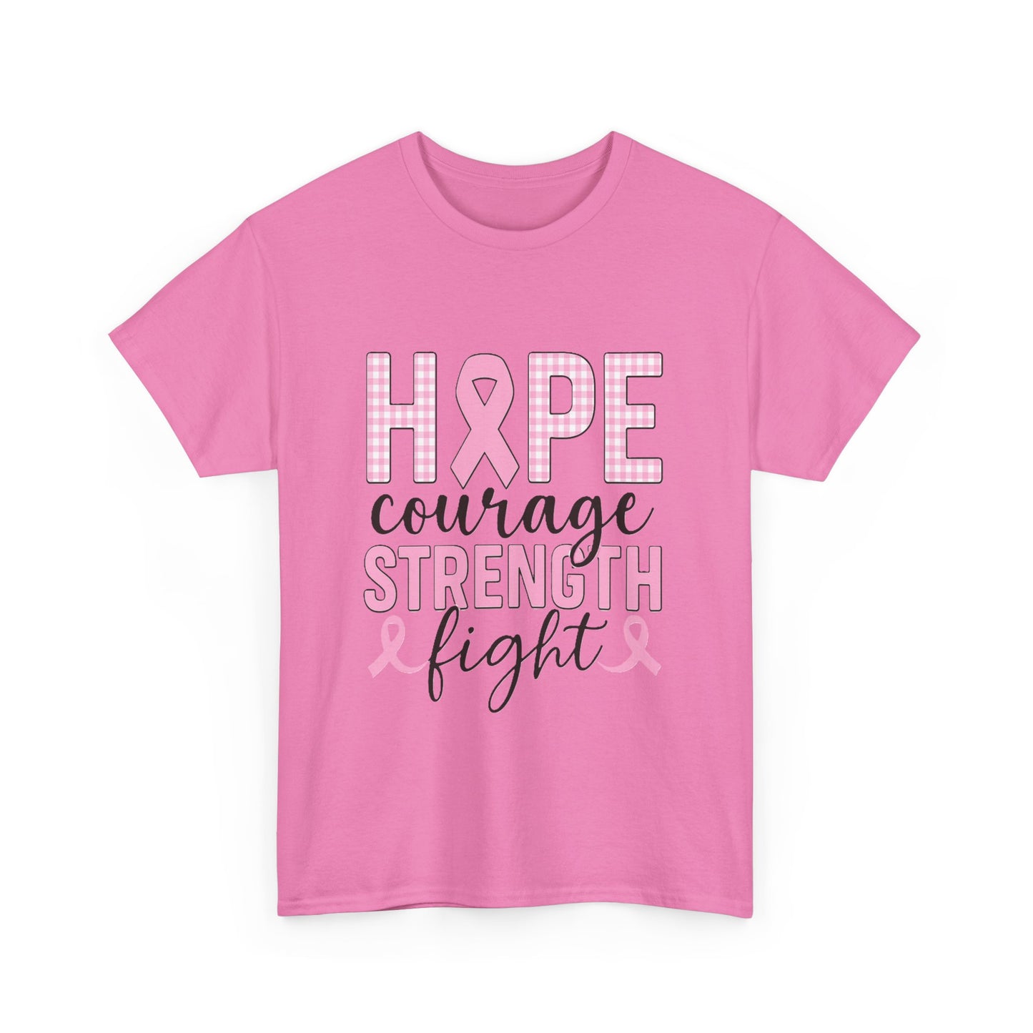 Hope, Courage & Strength Pink Ribbon Awareness Tee