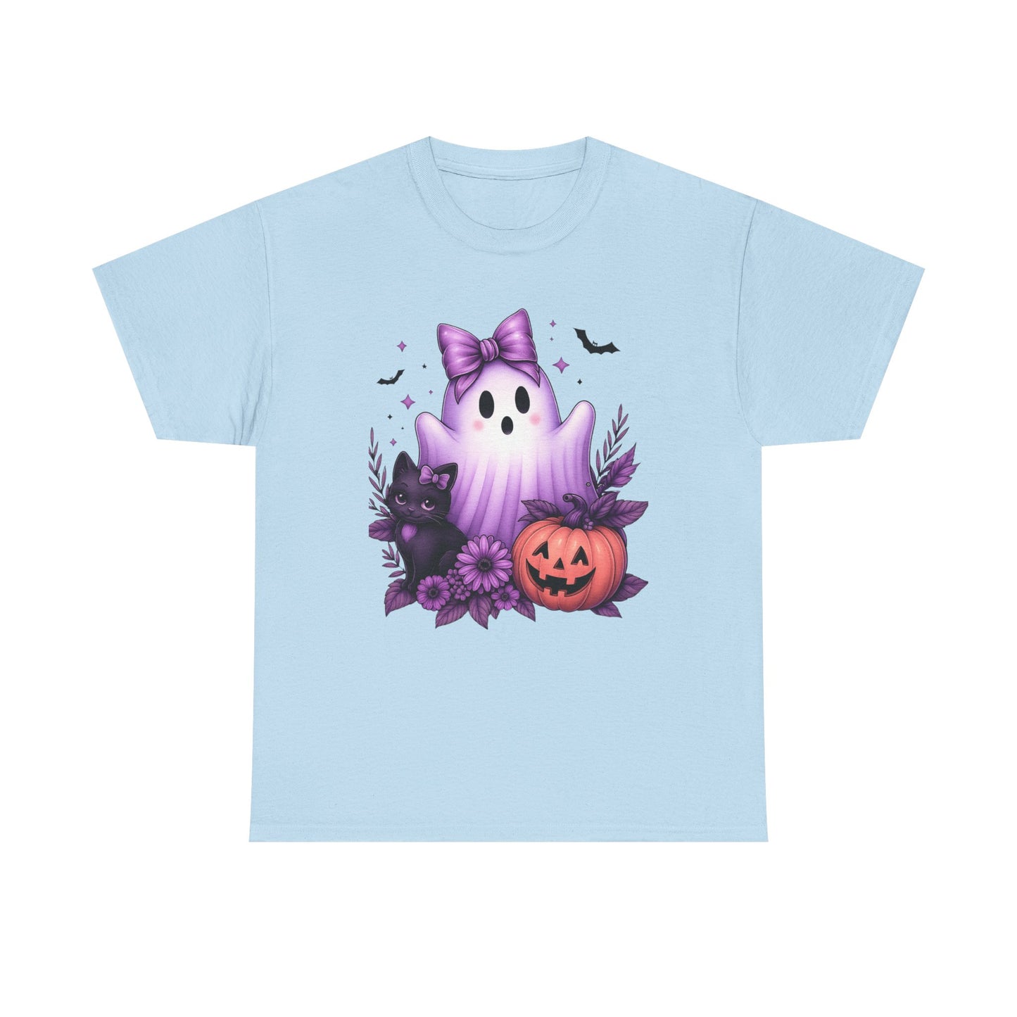Pastel Halloween Ghost Cat Tee
