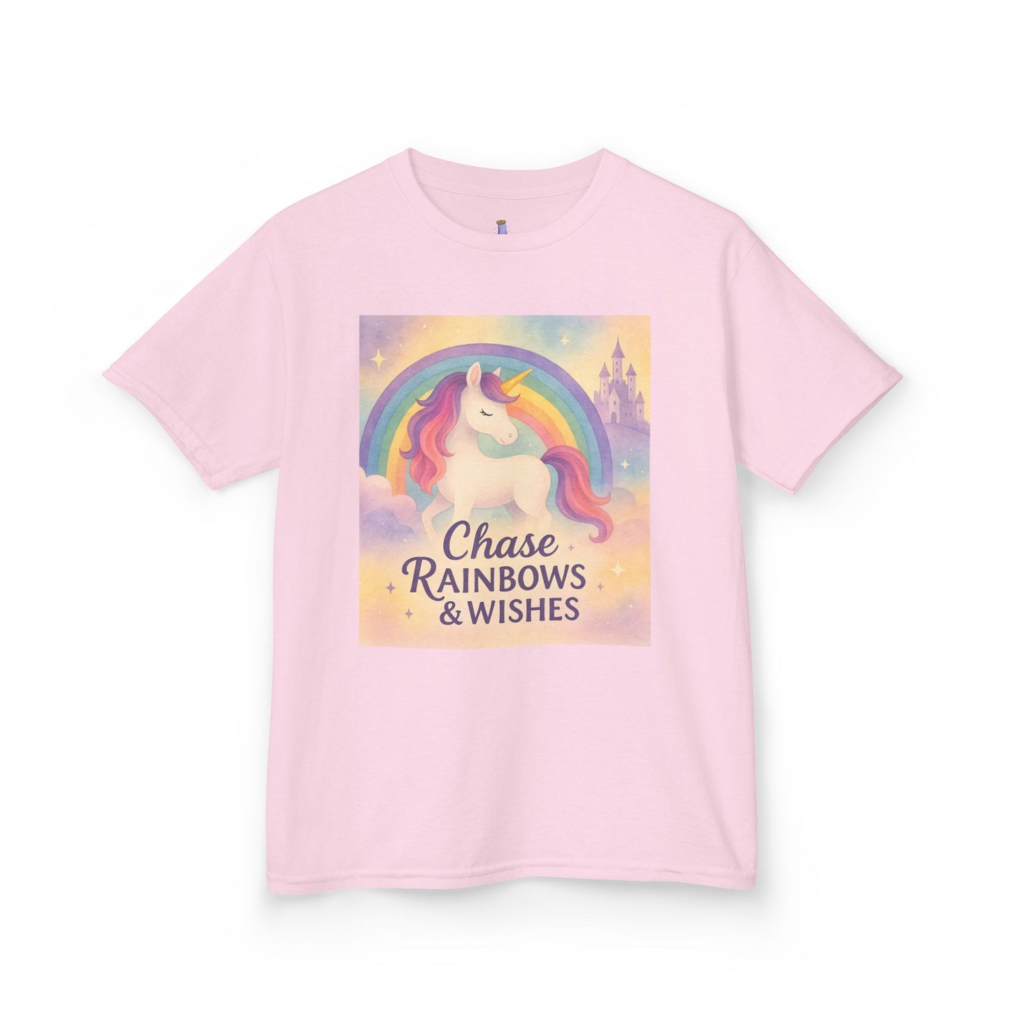 Chase Rainbows & Wishes Unicorn Kids Tee, Magical T-Shirt, Birthday Gift for Kids, Unicorn Lover Apparel, Playful Cotton Tee