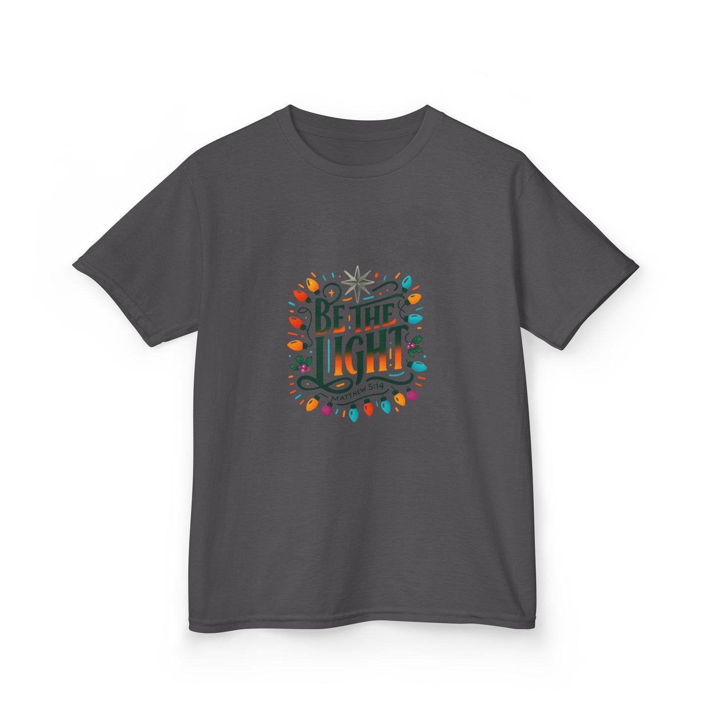 Be the Light Christmas Dinosaur Kids Tee