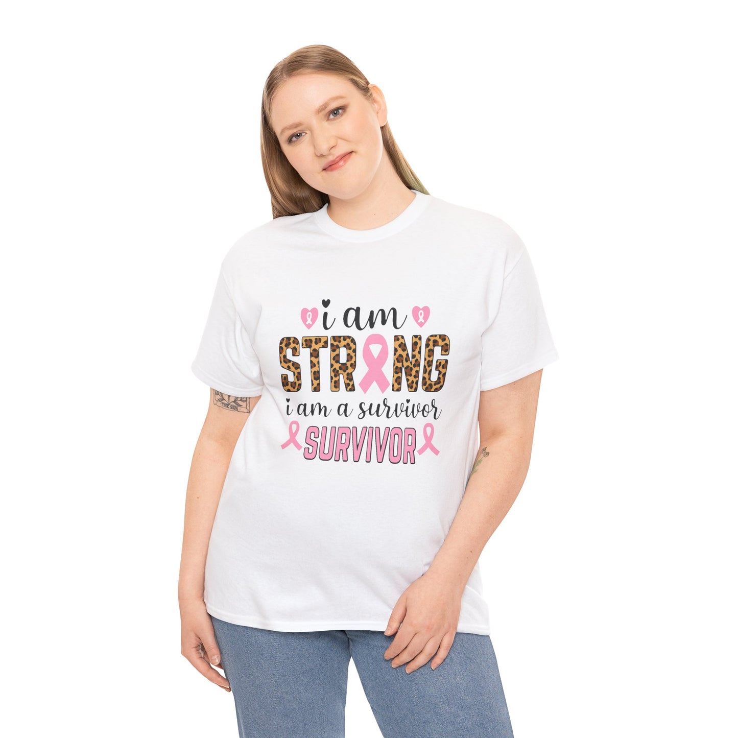Strong Survivor Leopard Print Breast Cancer Tee