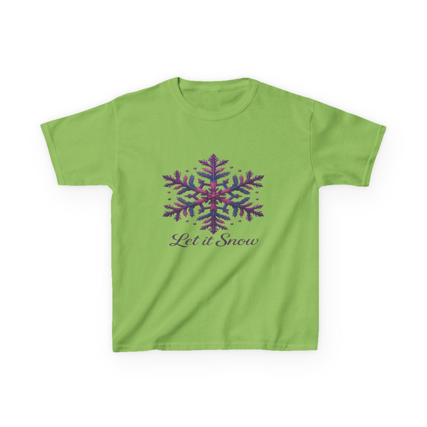 Let It Snow Dinosaur Kids Tee - Holiday Christmas Shirt