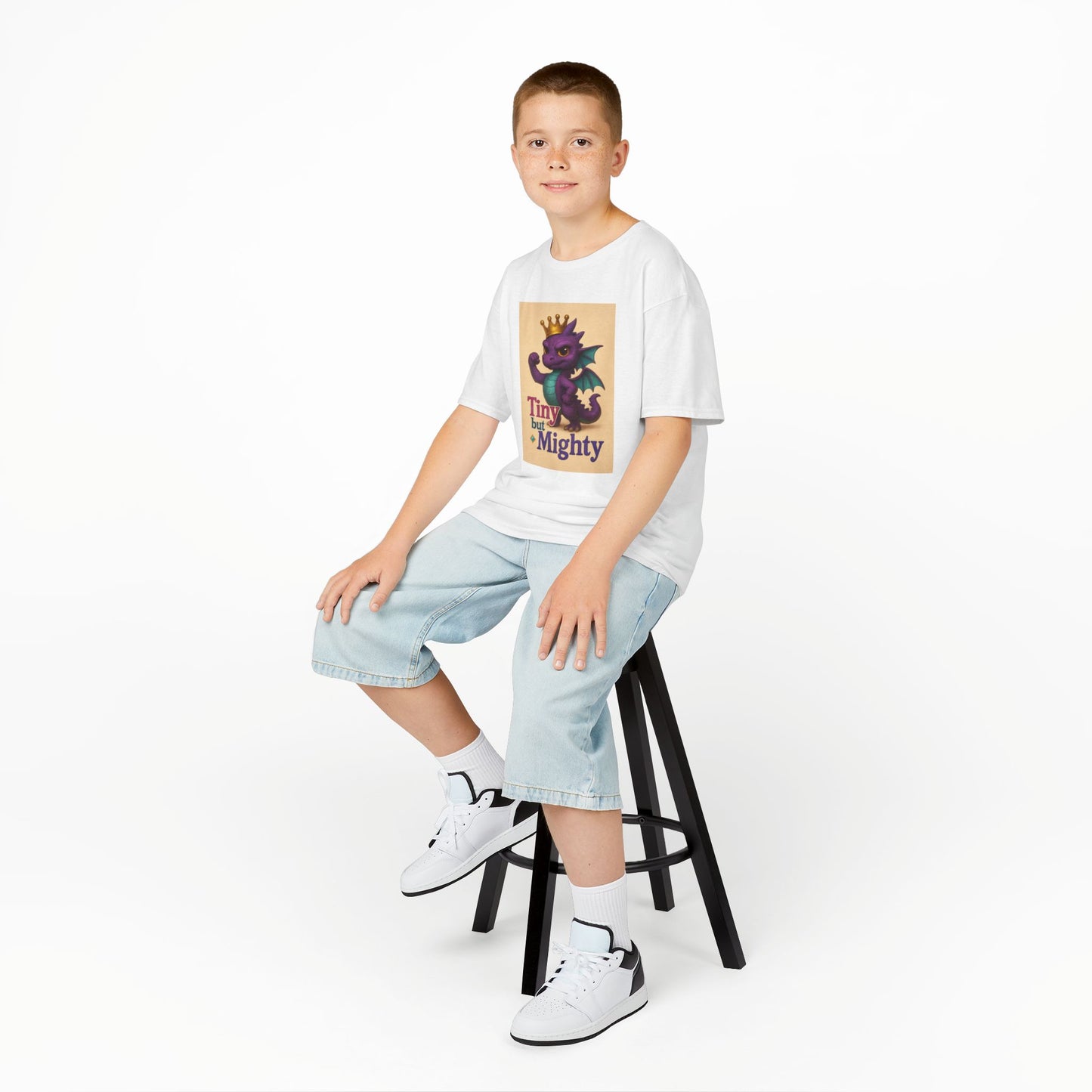 Kids Dragon Tee, Fun Kids T-Shirt, Tiny but Mighty Shirt, Unique Kids Apparel, Gift for Young Adventurers, Cute Dragon Design