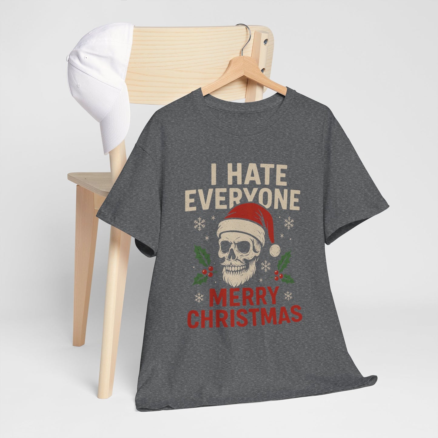 I Hate Everyone Merry Christmas Skull Tee
