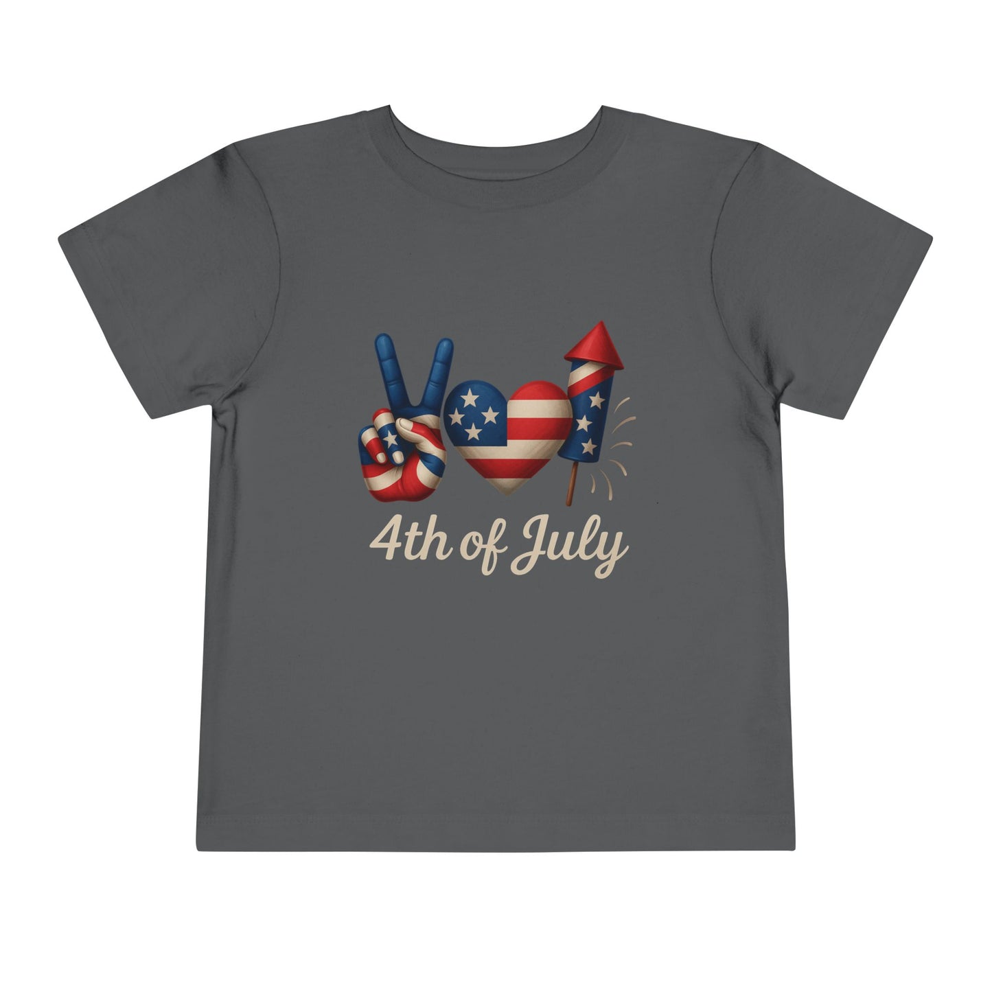 4th of July Peace & Heart Tee: Patriotic Toddler Shirt