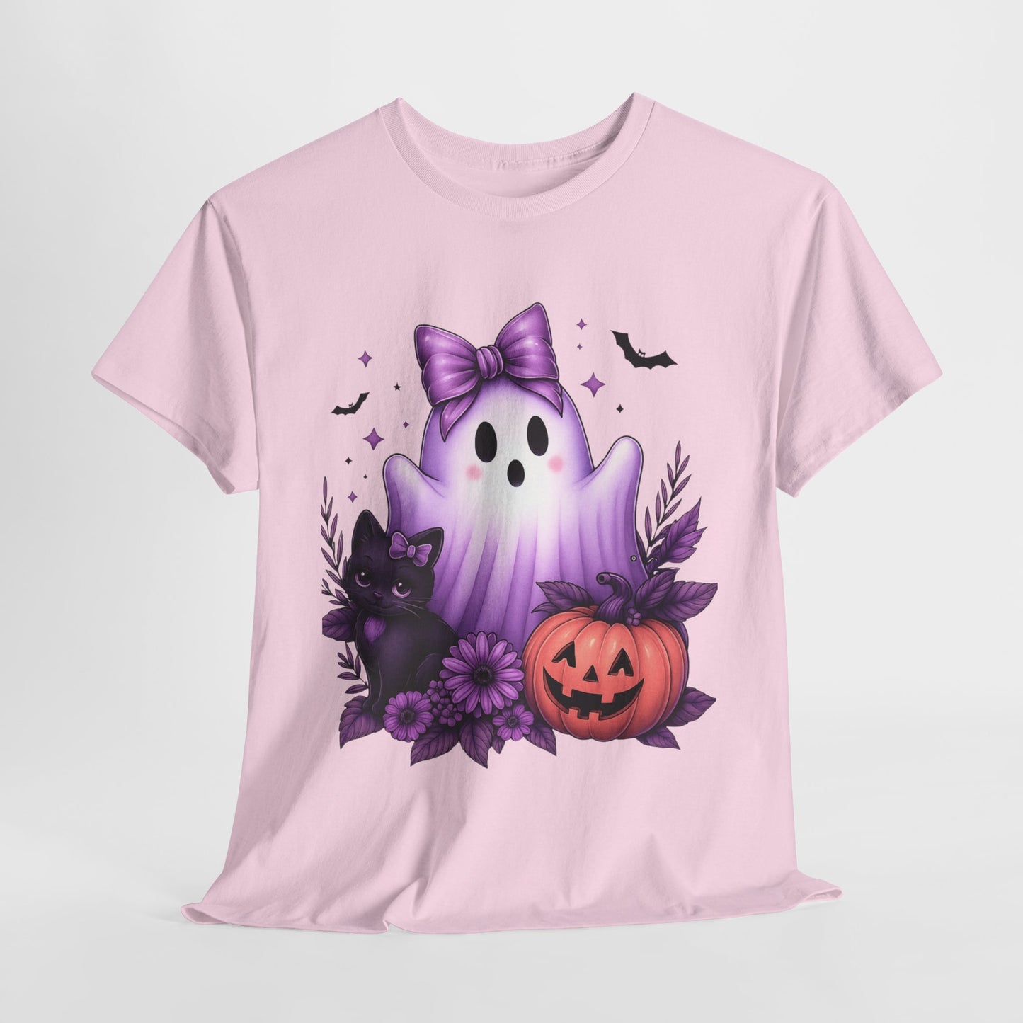 Pastel Halloween Ghost Cat Tee