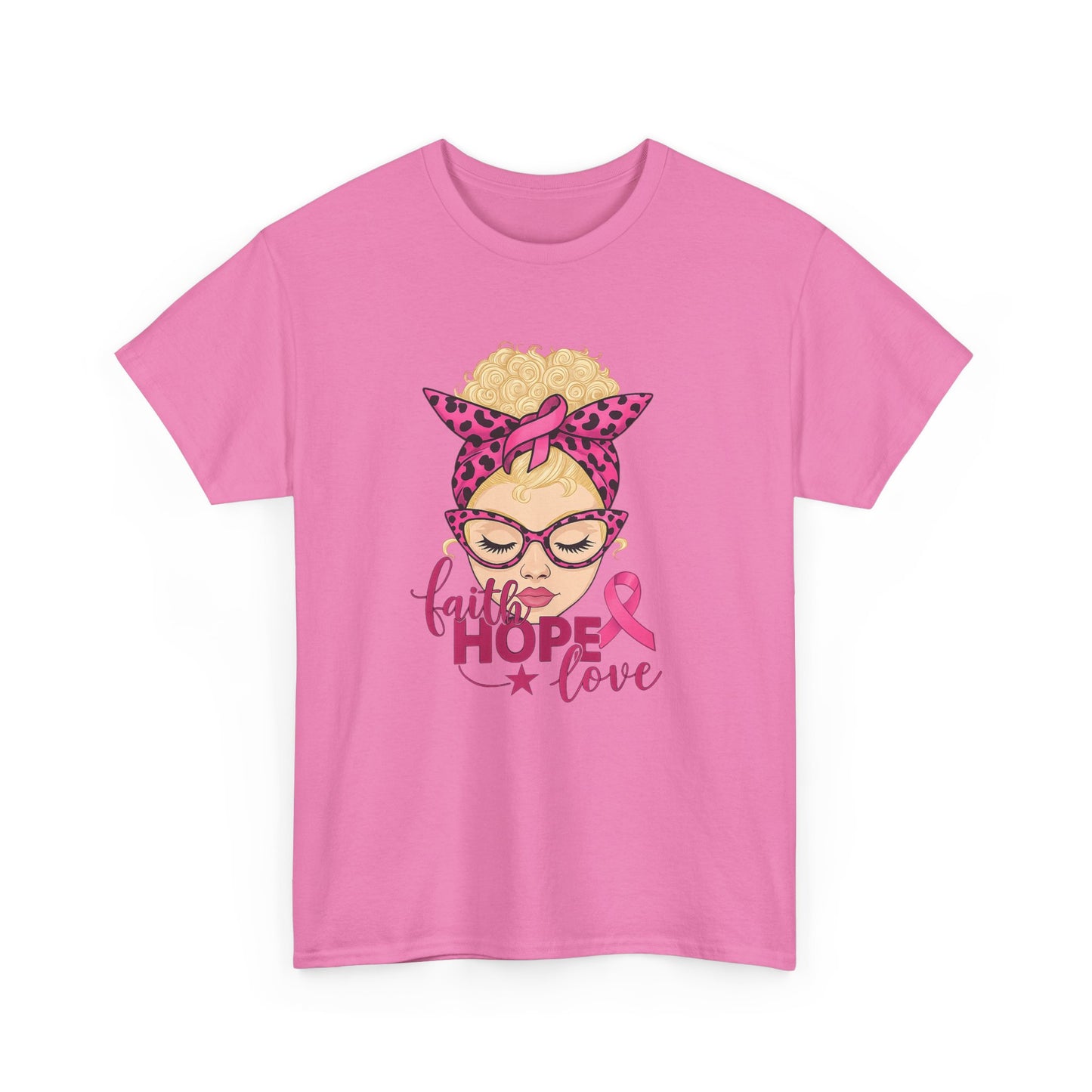 Hope Love Pink Ribbon Tee - Breast Cancer Awareness