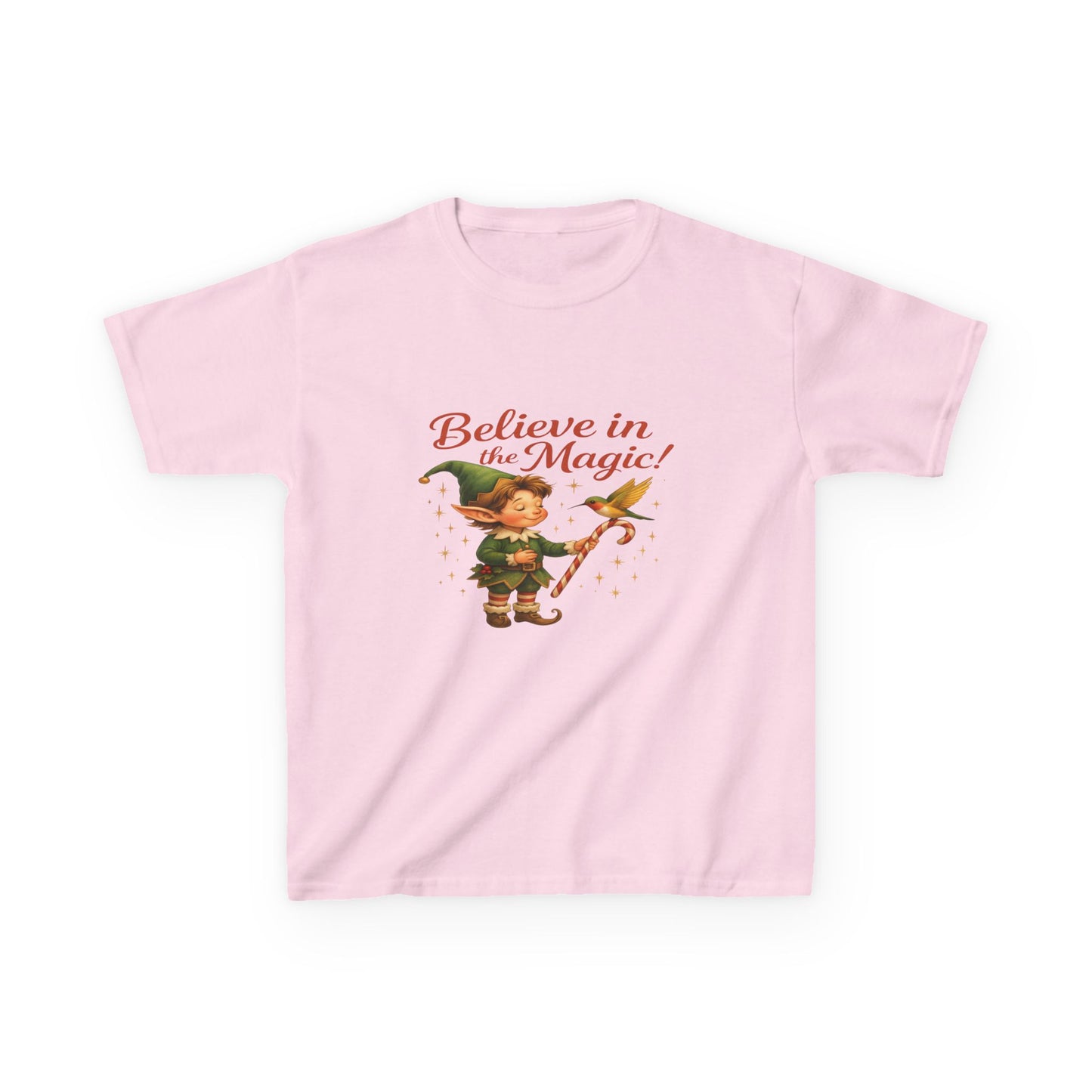 Believe in the Magic Elf & Dino Christmas Kids Tee