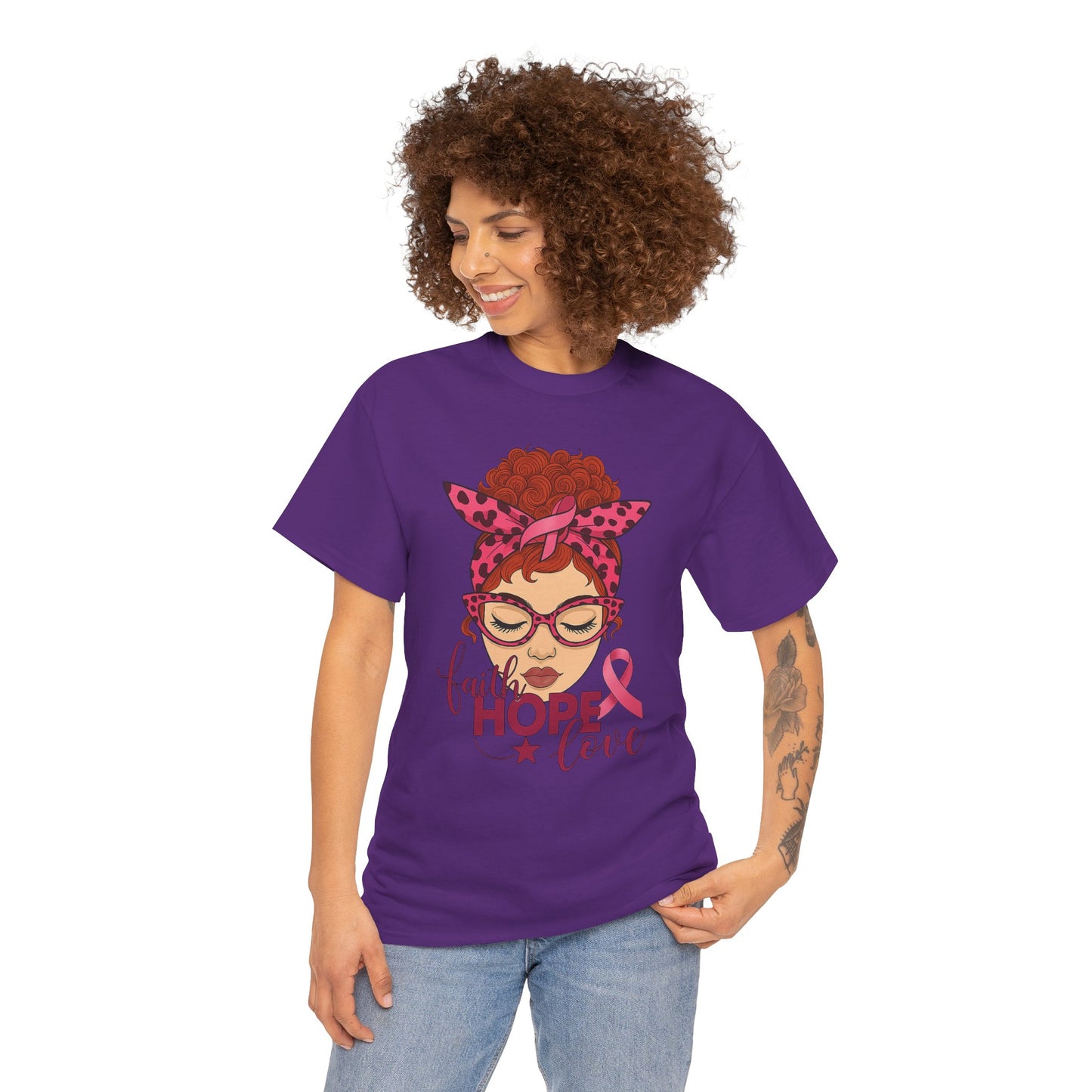 Hope, Faith & Love: Pink Ribbon Awareness Tee