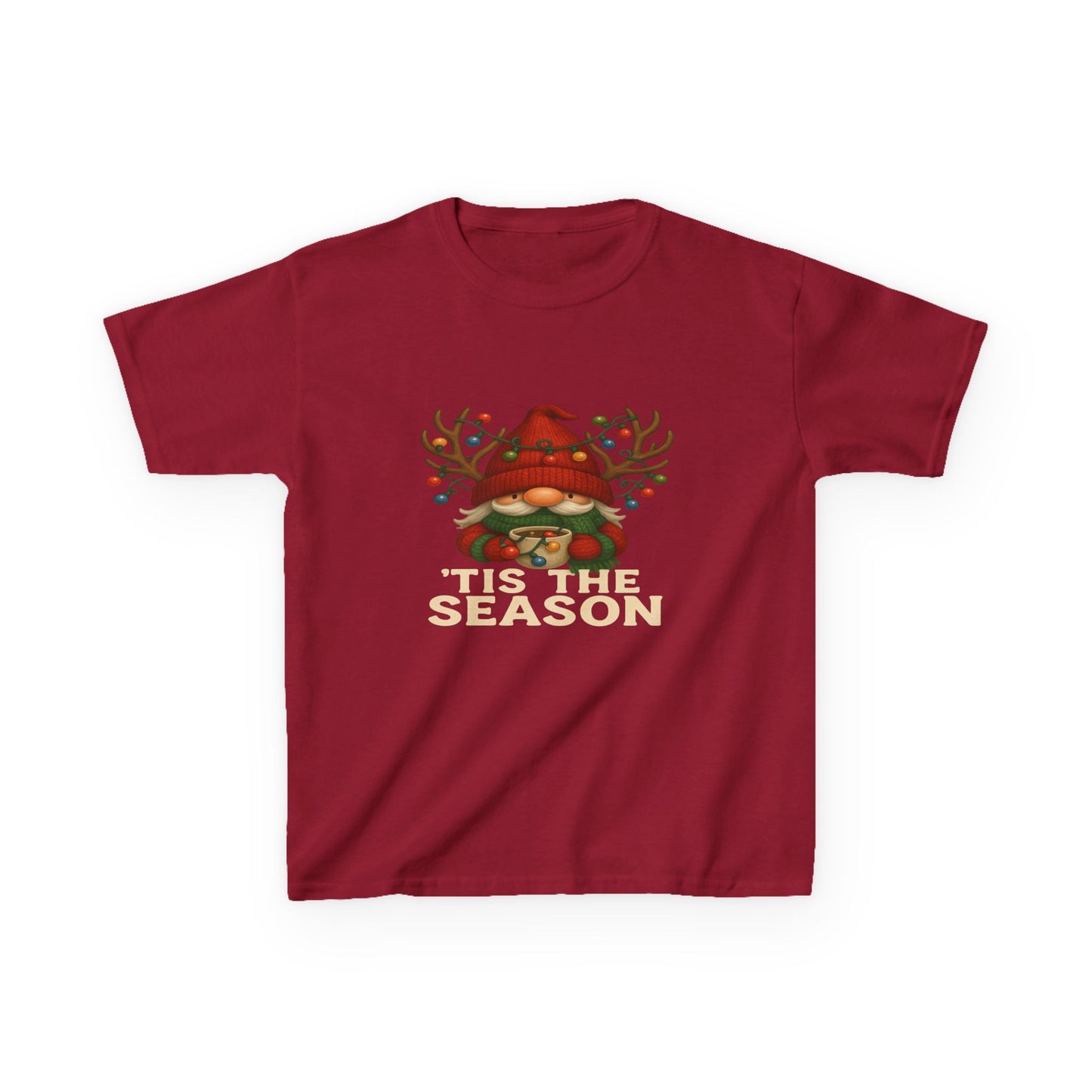 Gnome Dino 'Tis The Season Kids Christmas Tee
