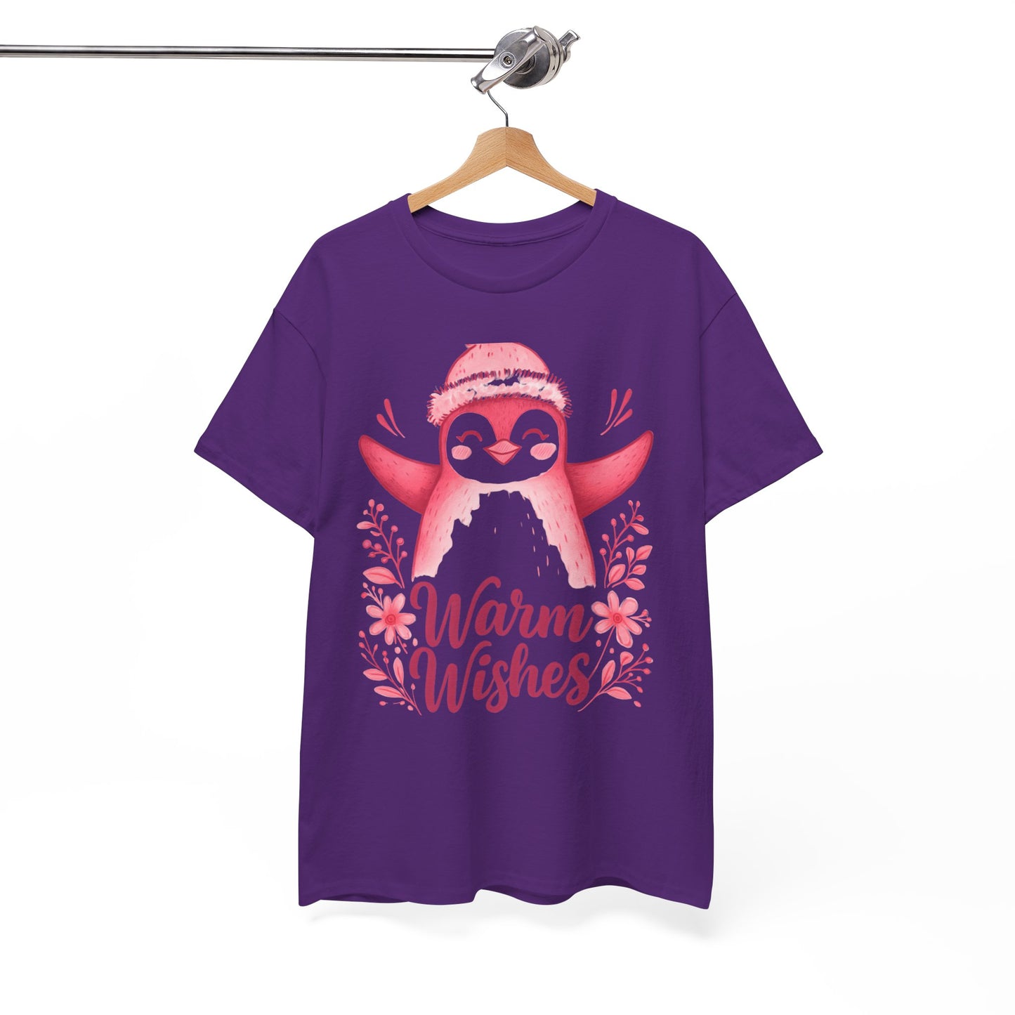 Warm Wishes Pink Penguin Tee - Holiday Tee