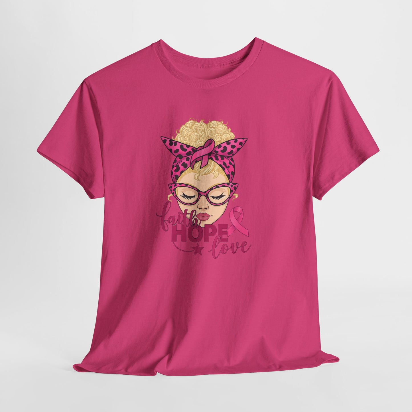 Hope Love Pink Ribbon Tee - Breast Cancer Awareness
