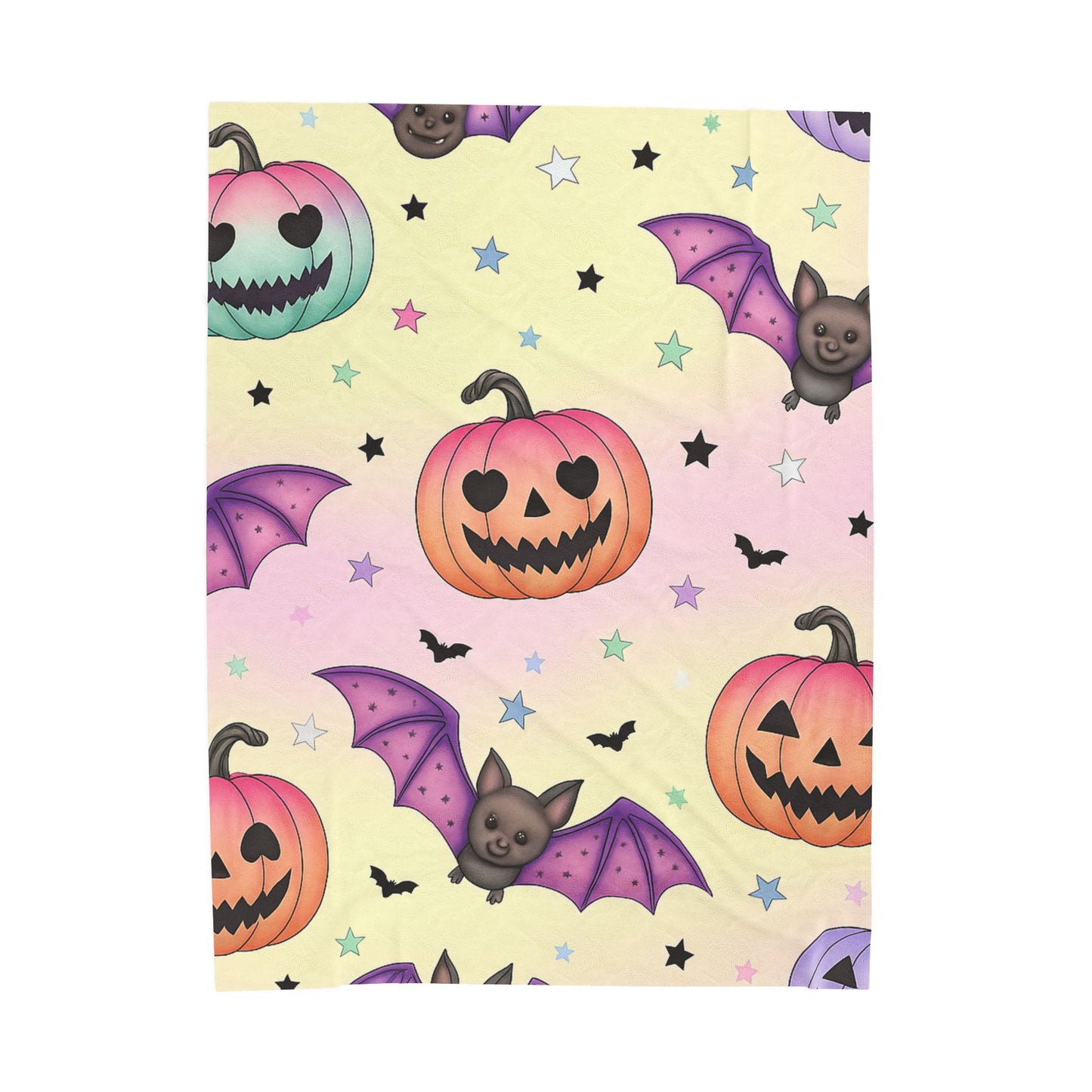 Halloween Plush Blanket, Cozy Trick or Treat Throw, Spooky Decor, Bat and Pumpkin Design, Perfect for Fall and Halloween Celebrations