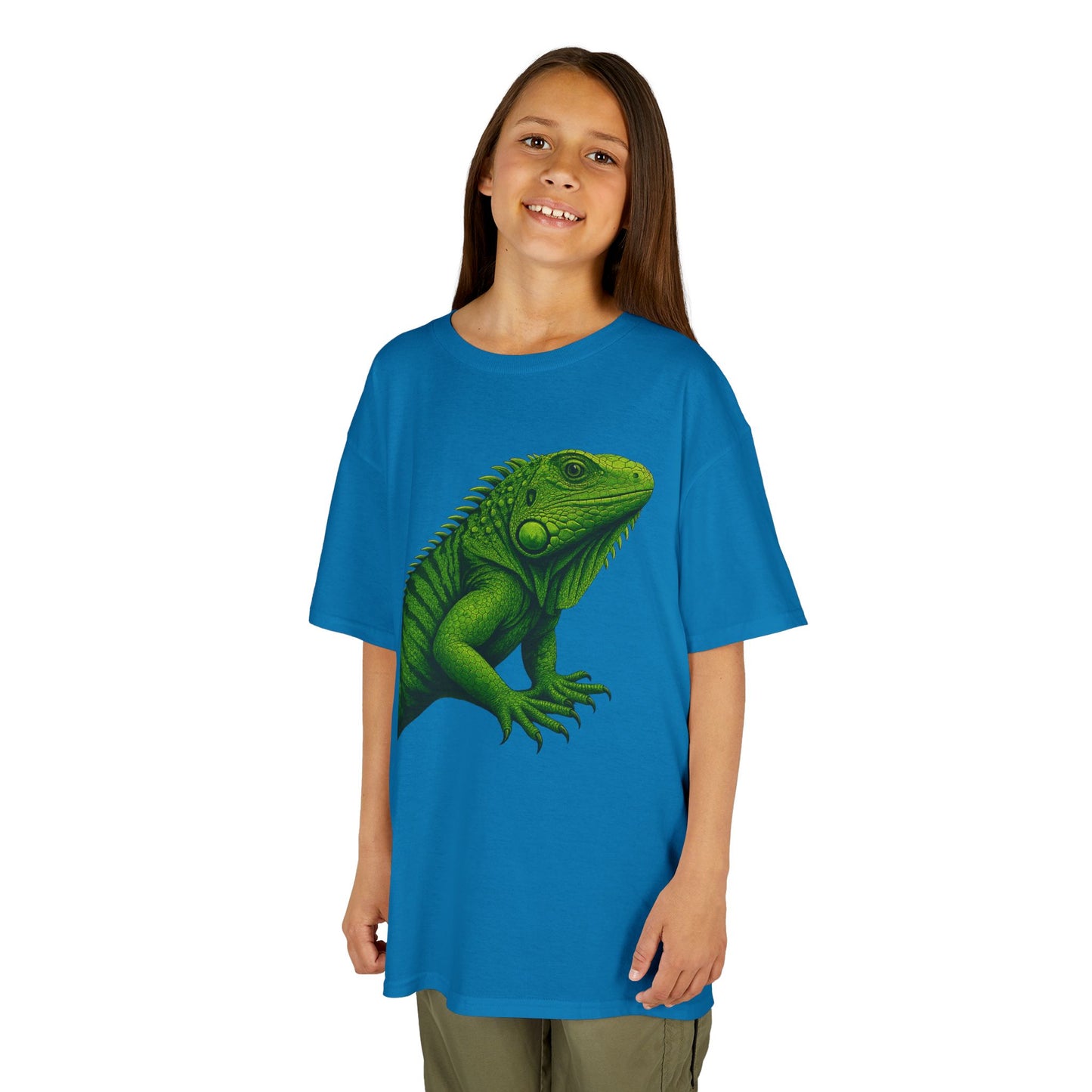 Green Iguana Kids Tee - Fun Shirt for Nature Lovers, Birthday Gift, Summer Wear, Animal Lovers, Eco-Friendly Clothing