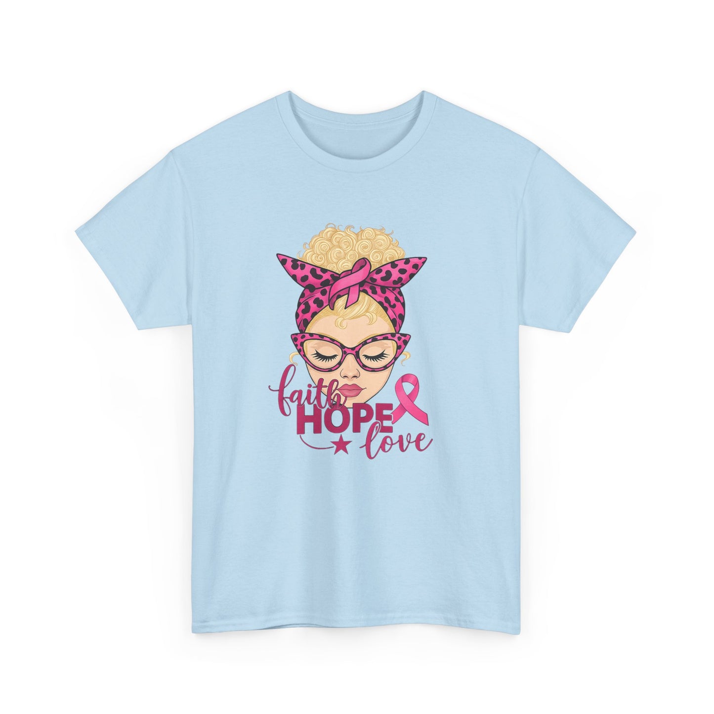 Hope Love Pink Ribbon Tee - Breast Cancer Awareness