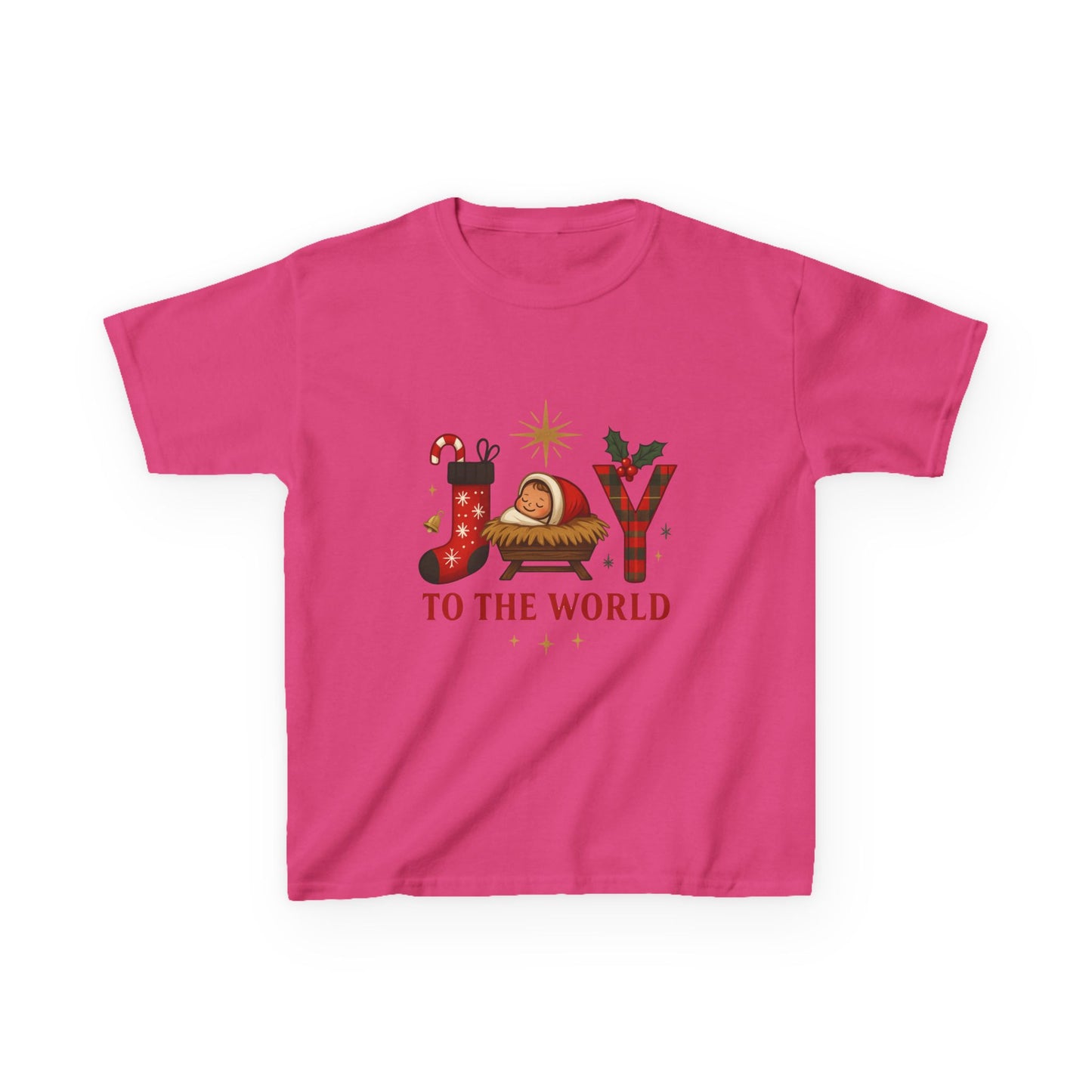 Joy to the World Dino Christmas Kids Tee