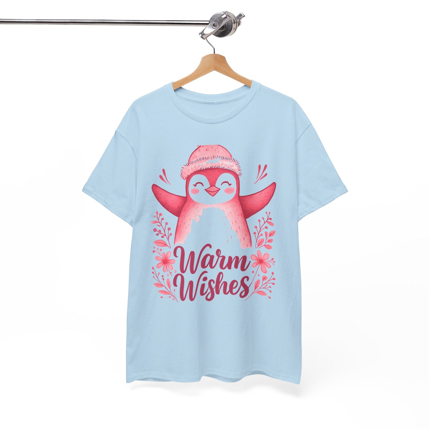 Warm Wishes Pink Penguin Tee - Holiday Tee