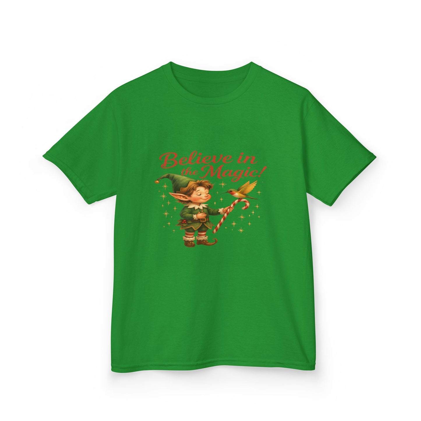 Believe in the Magic Elf & Dino Christmas Kids Tee