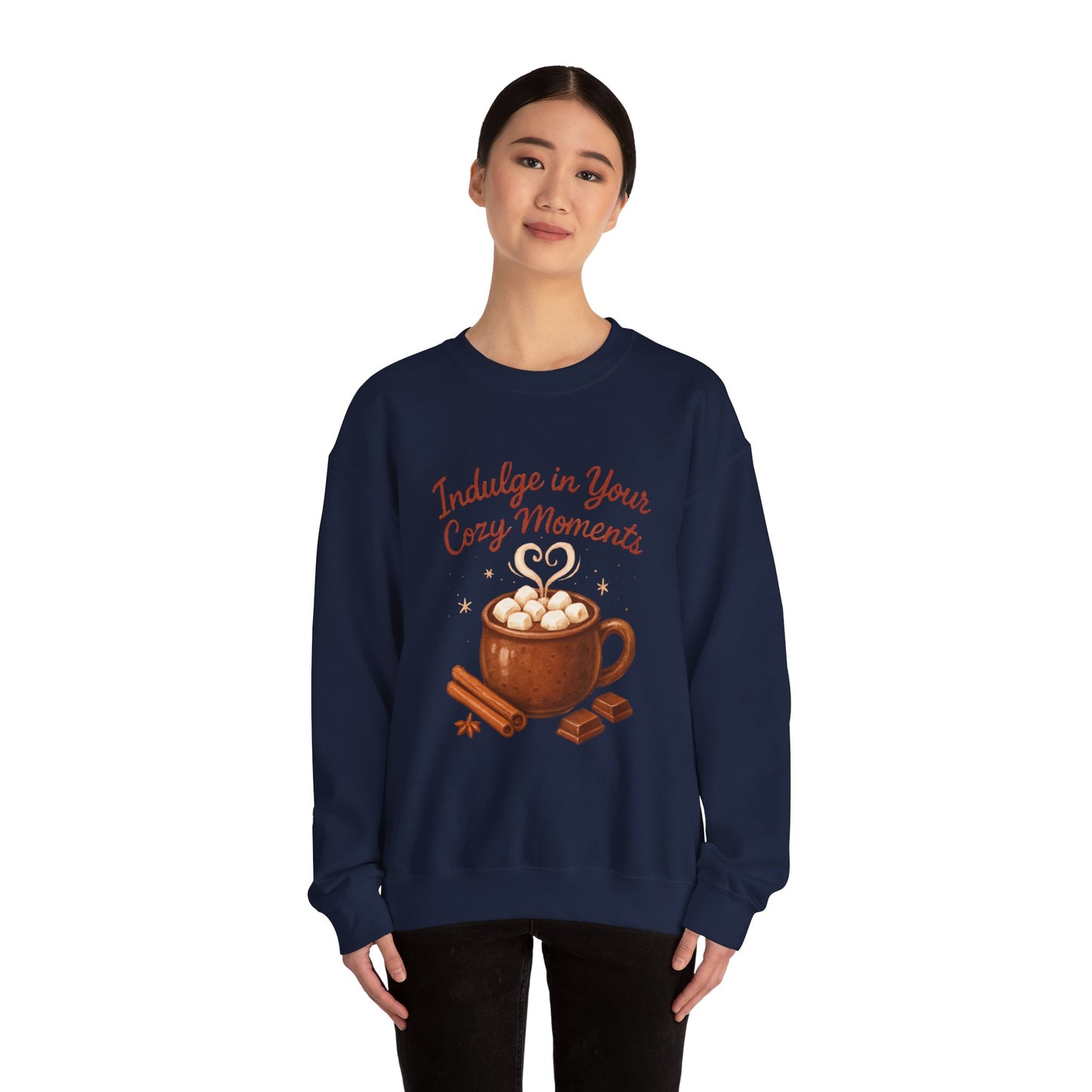 Cozy Hot Cocoa Crewneck Sweatshirt — "Indulge in Your Cozy Moments"
