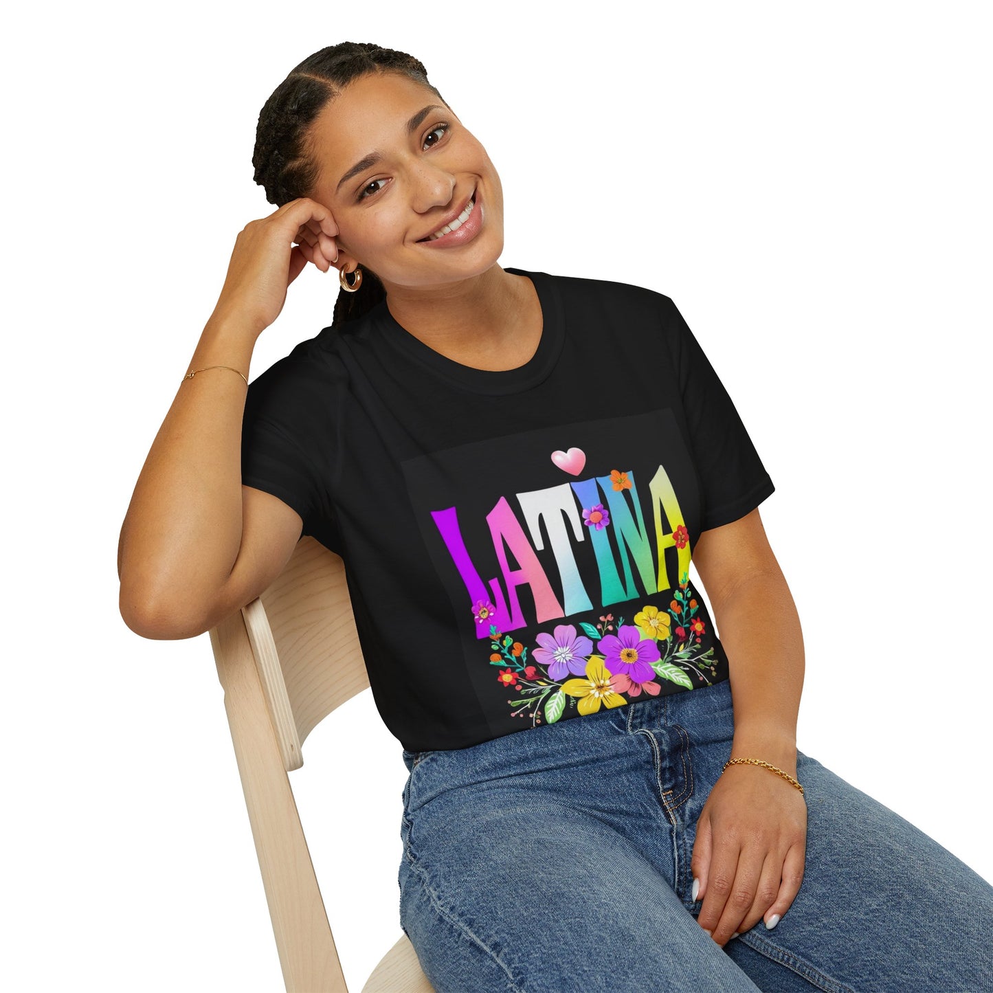 Colorful Latina Floral T-Shirt, Unisex Tee, Pride Shirt, Floral Graphic Tee, Gift for Her, Summer Style, Celebration Shirt