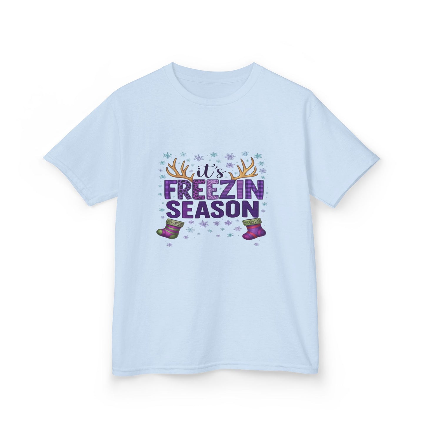 It's Freezin' Season Dino Christmas Tee - Kids Holiday Shirt