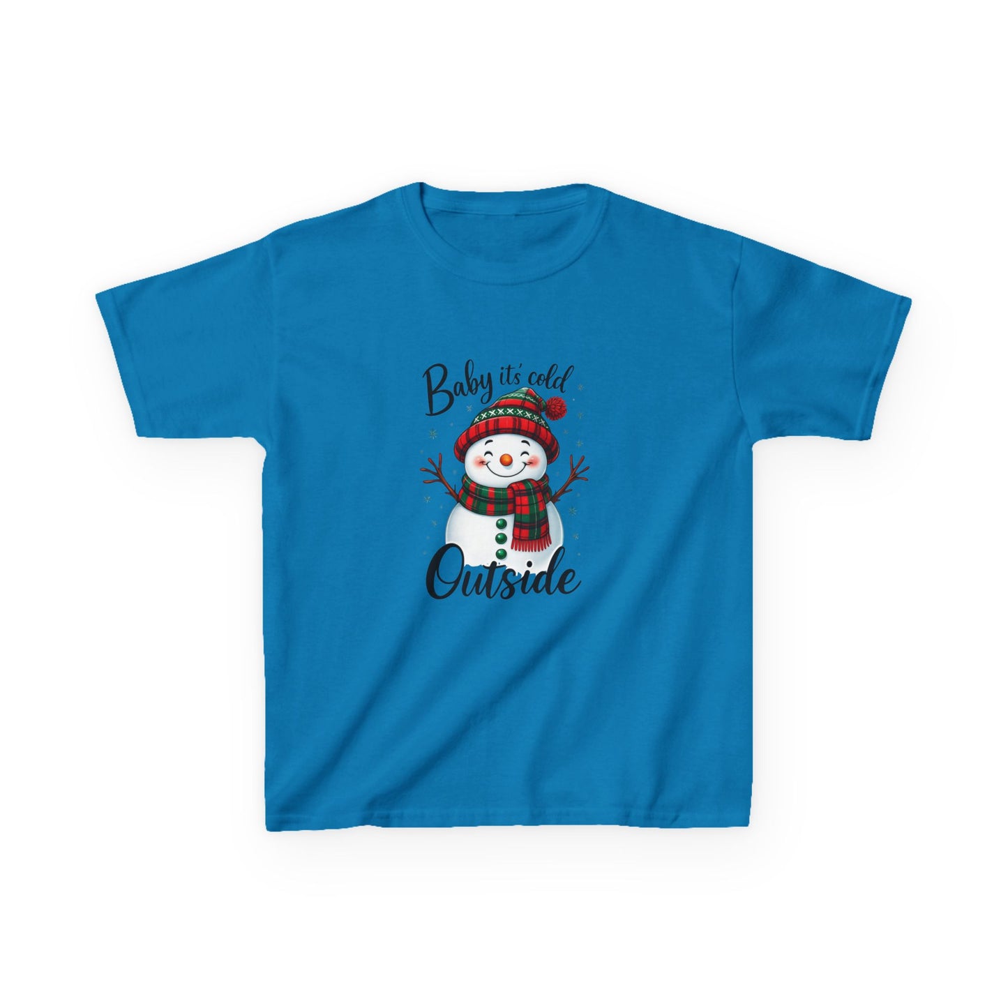 Baby It's Cold Outside Snowman Dinosaur Kids Tee