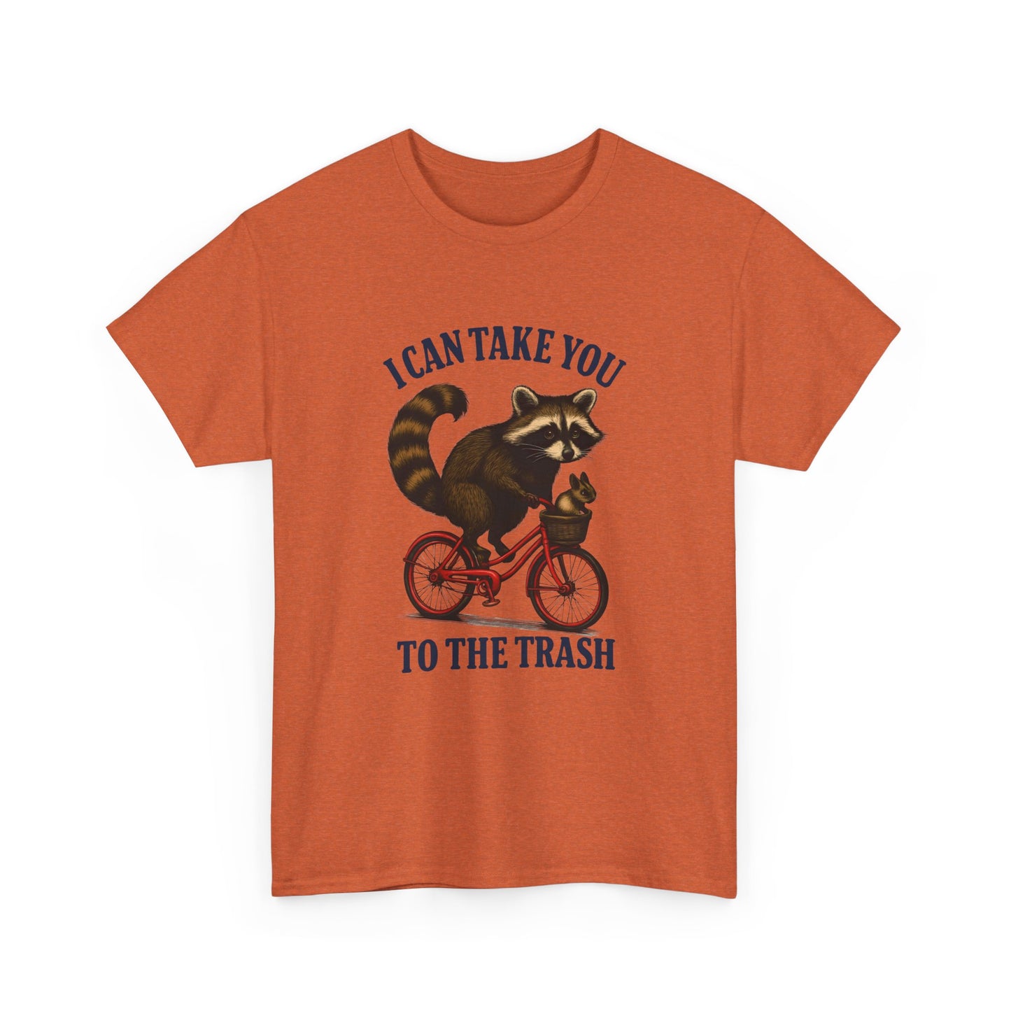 Cotton Tee Vintage Raccoon Bicycle Graphic Shirt