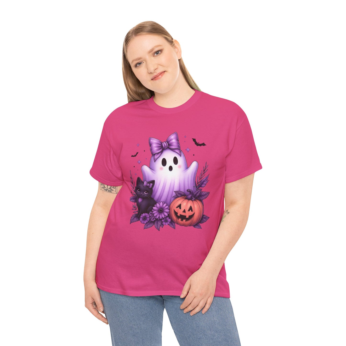 Pastel Halloween Ghost Cat Tee