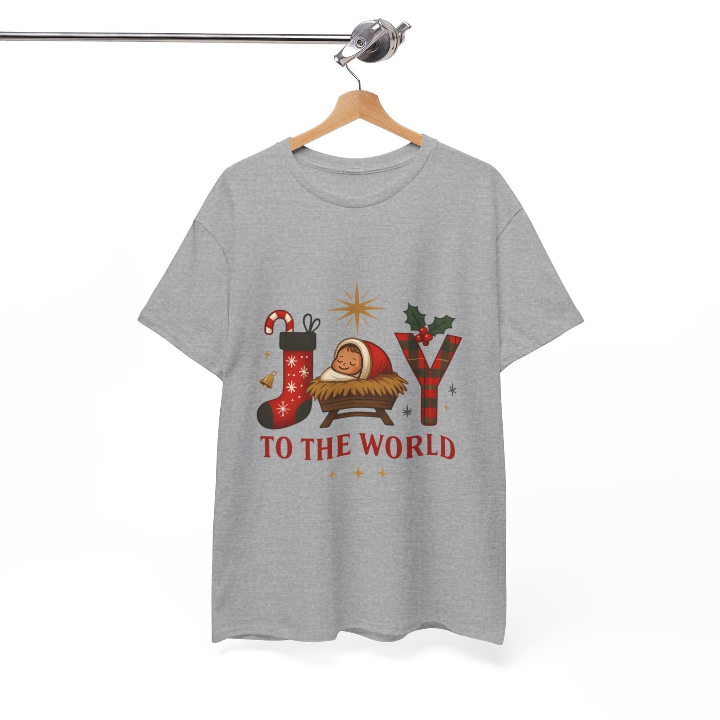 Christmas Joy Unisex Tee with Baby Jesus Illustration