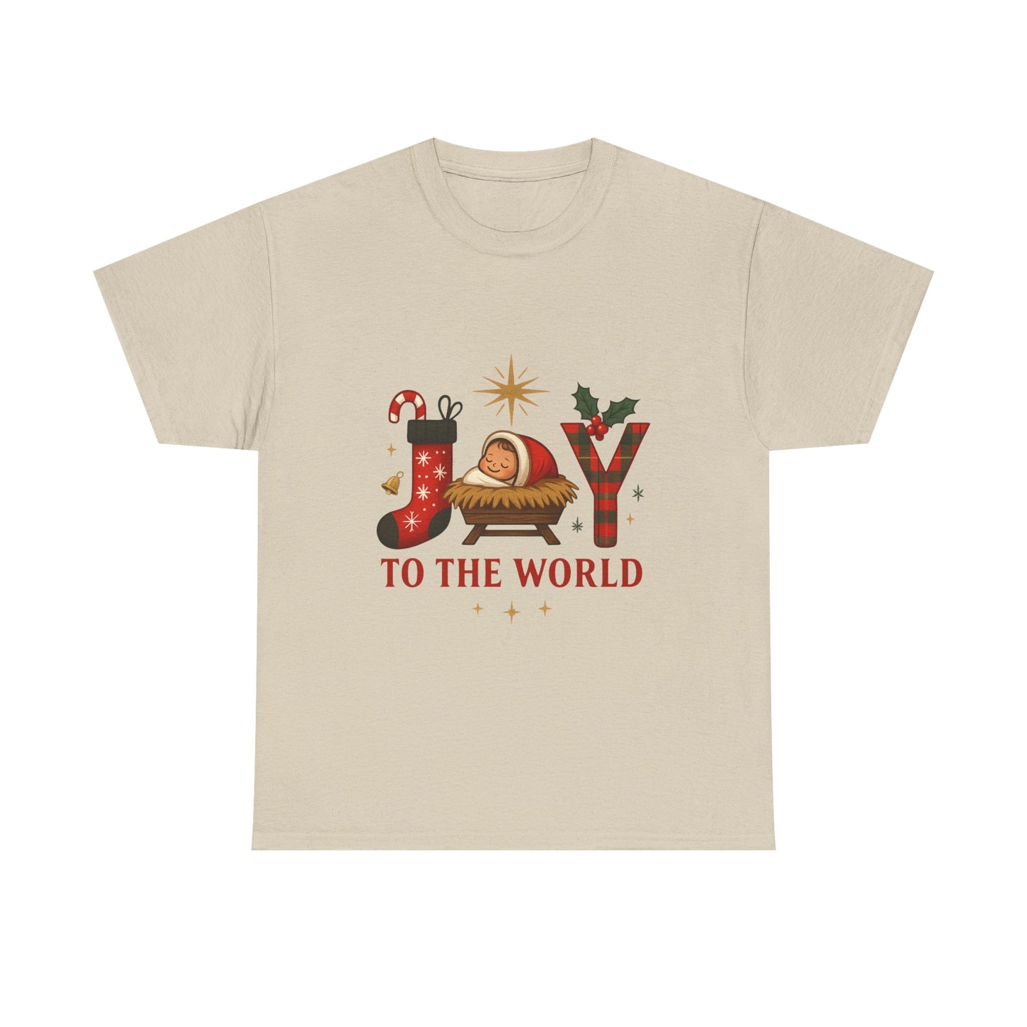 Christmas Joy Unisex Tee with Baby Jesus Illustration
