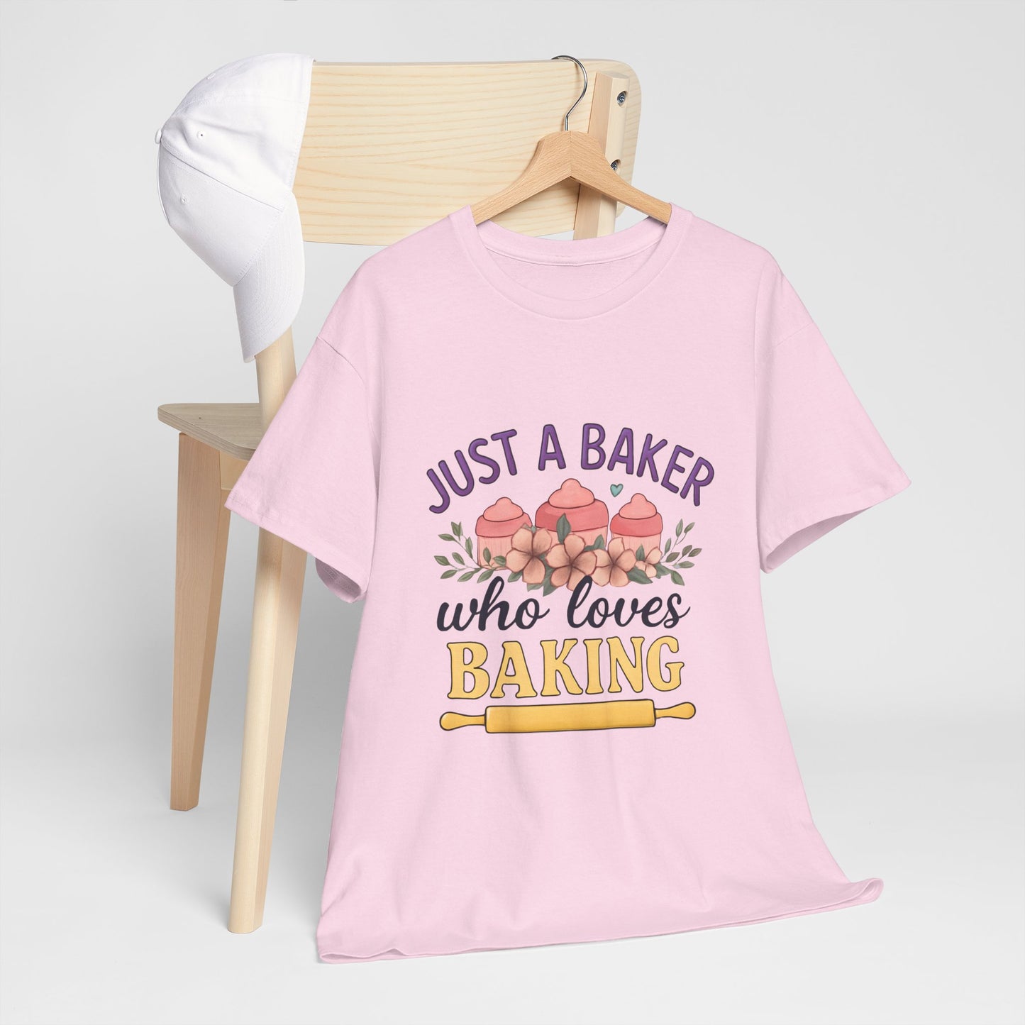 Baking Lover Tee with Cupcake and Rolling Pin Design