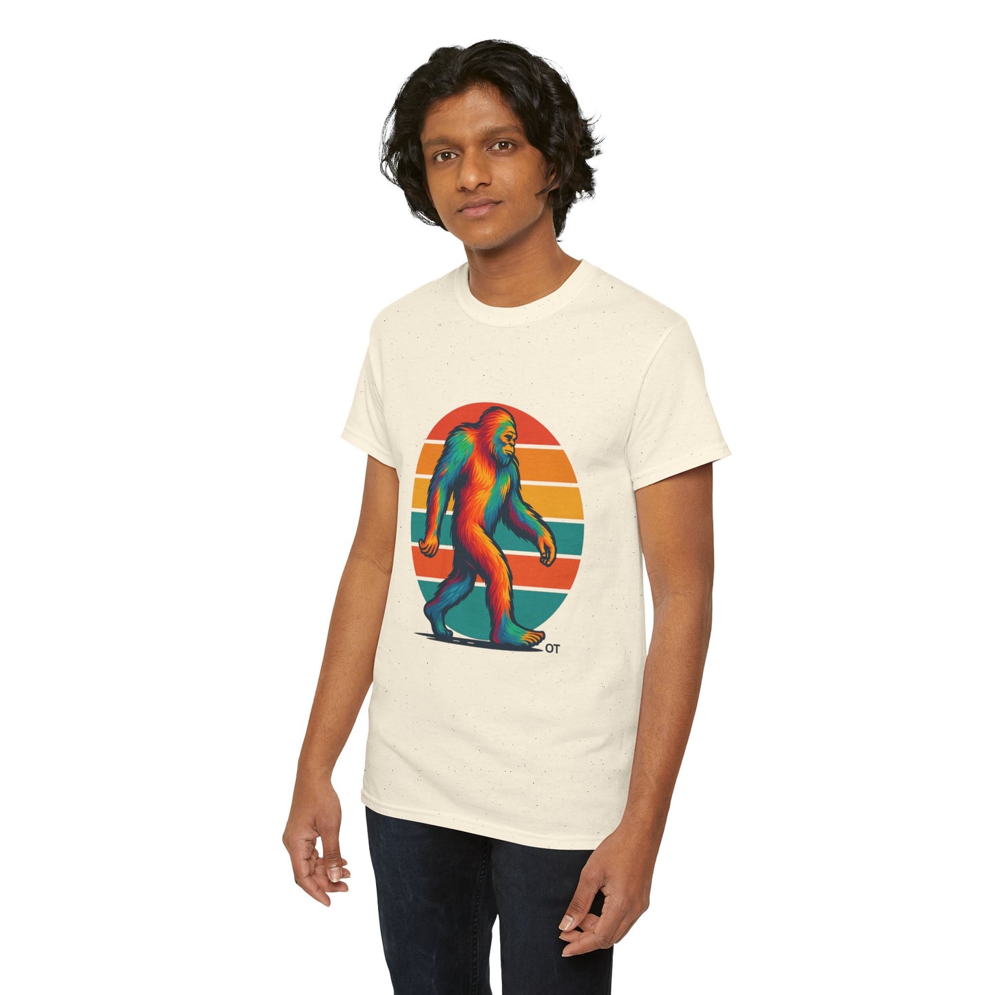 Colorful Bigfoot Unisex T-Shirt, Fun Graphic Tee for Nature Lovers, Perfect for Holidays, Festivals, Camping, Gifts