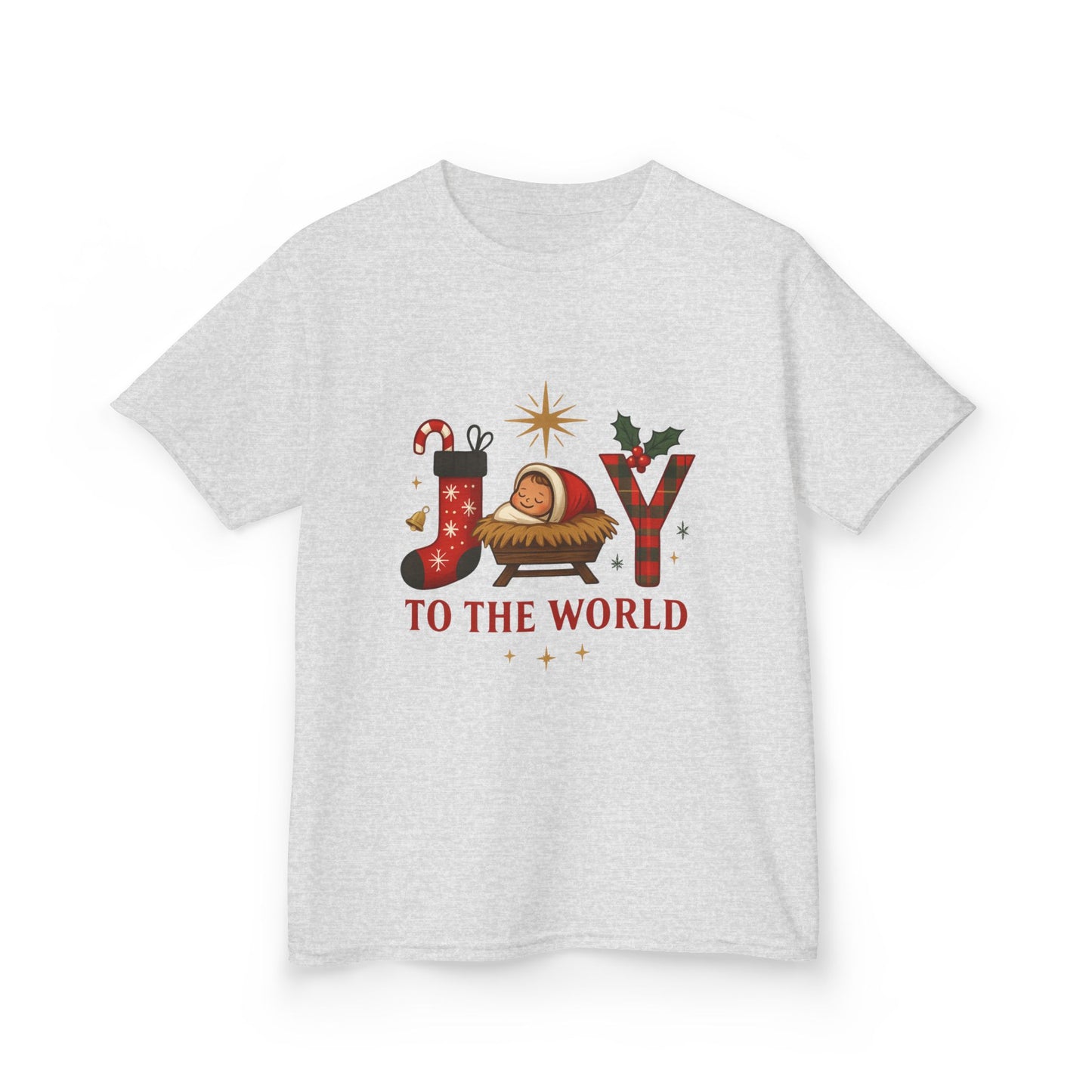 Joy to the World Dino Christmas Kids Tee