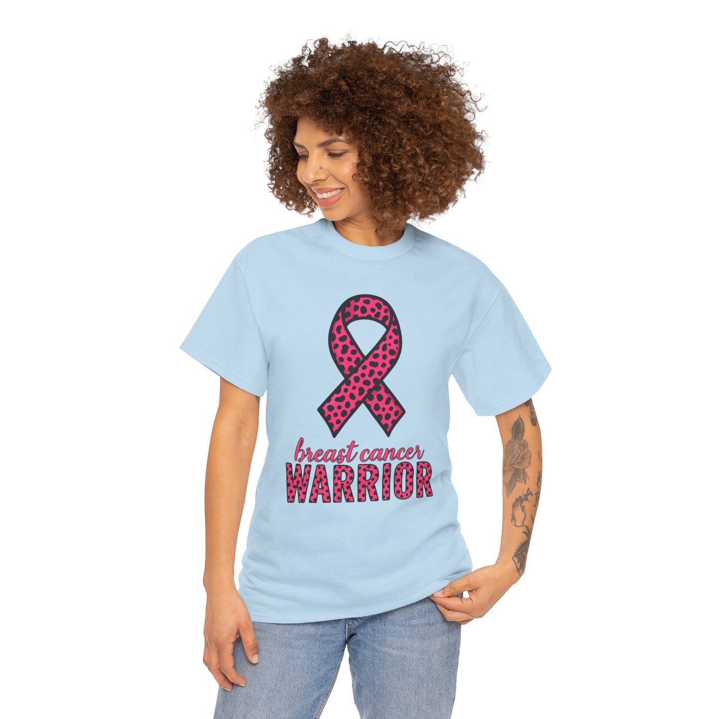 Pink Leopard Ribbon Breast Cancer Awareness Tee