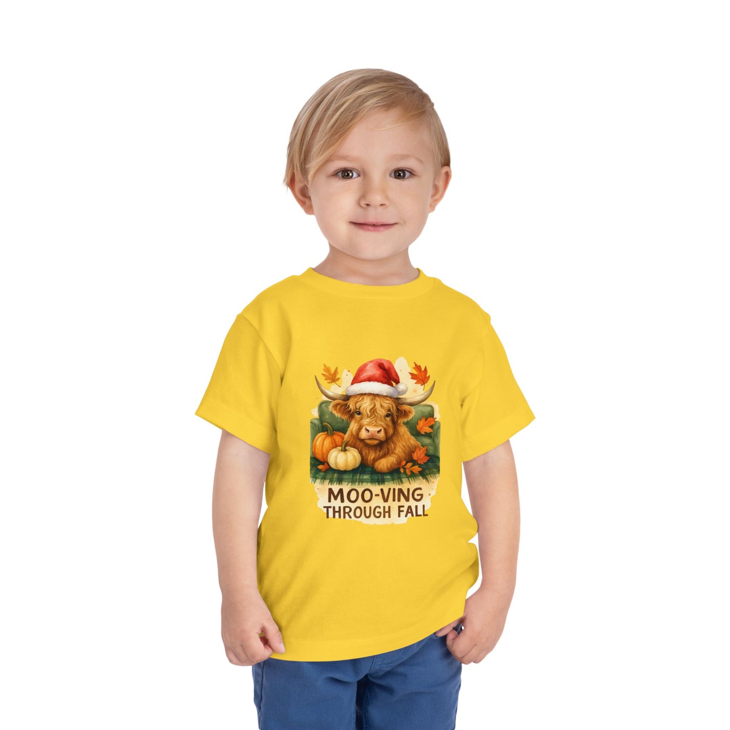 Moo-ving Through Fall Toddler Christmas Tee