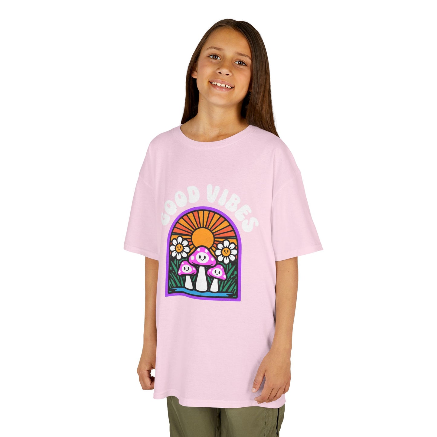 Good Vibes Kids Tee, Fun Summer Shirt, Youth Graphic Tee, Playful Cotton T-Shirt, Gift for Kids, Festival Wear