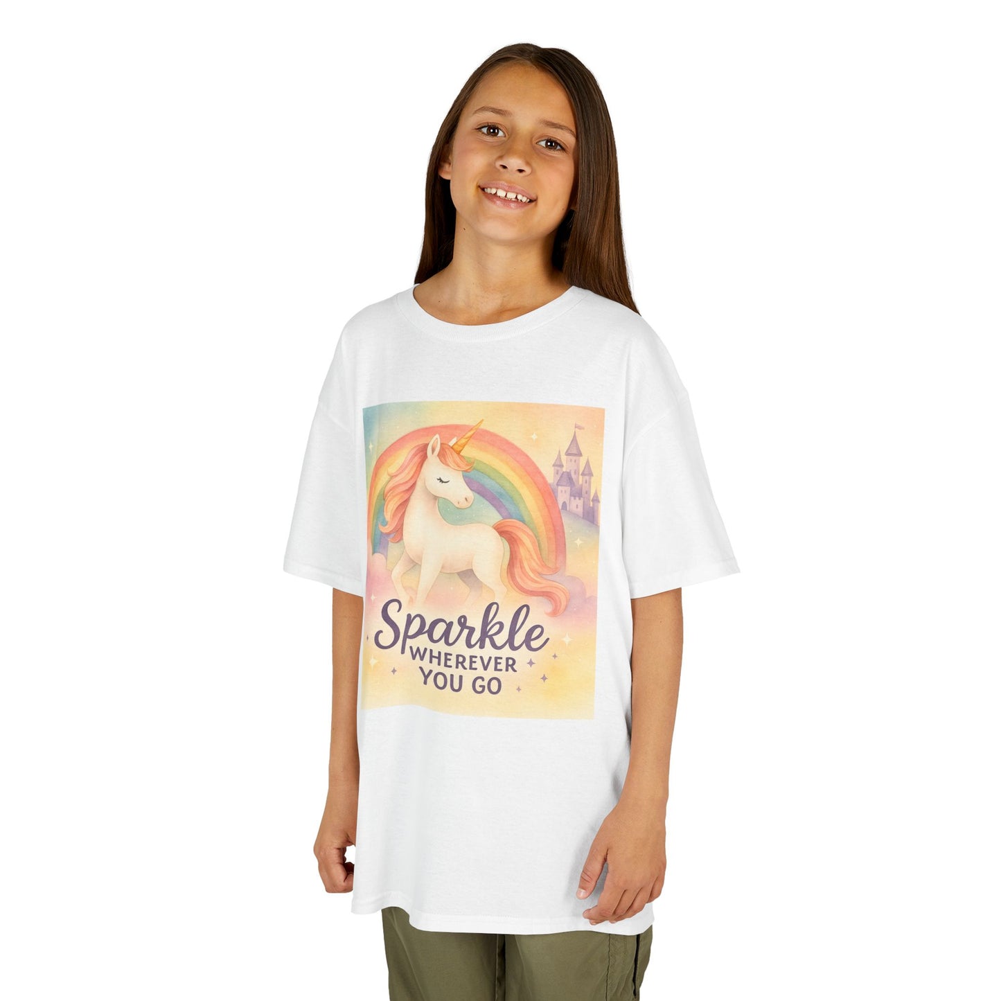 Kids Tee sprinkle where ever you go unicorn in the clouds