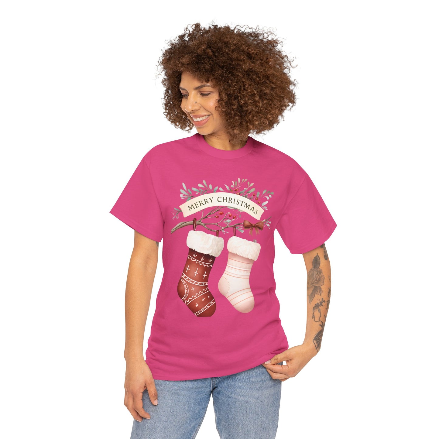 Watercolor Christmas Stocking Tee - Hope & Love