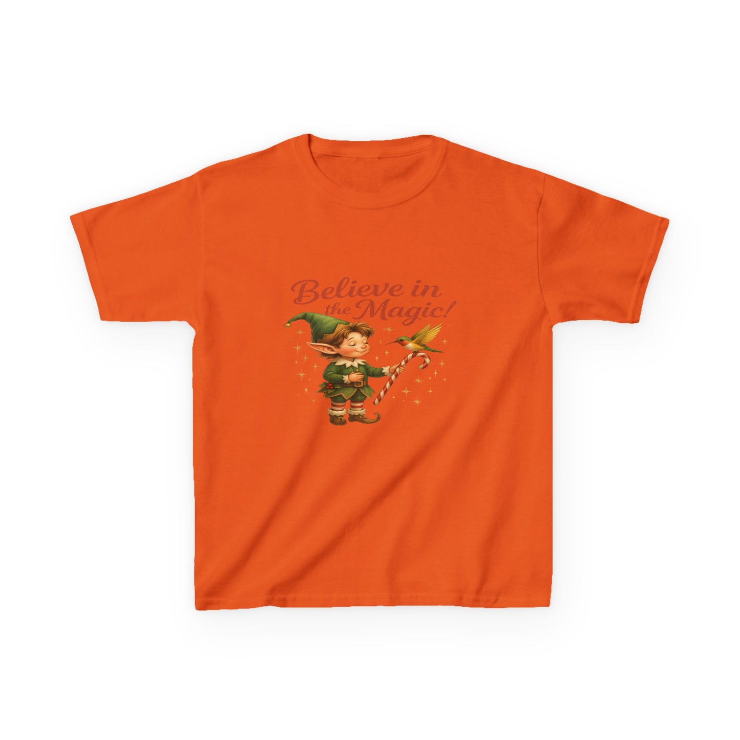 Believe in the Magic Elf & Dino Christmas Kids Tee