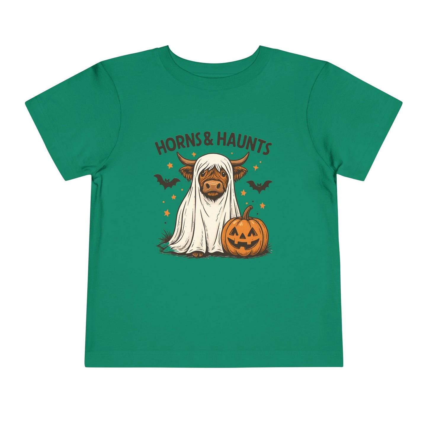 Horns & Haunts Highland Cow Toddler Halloween Tee