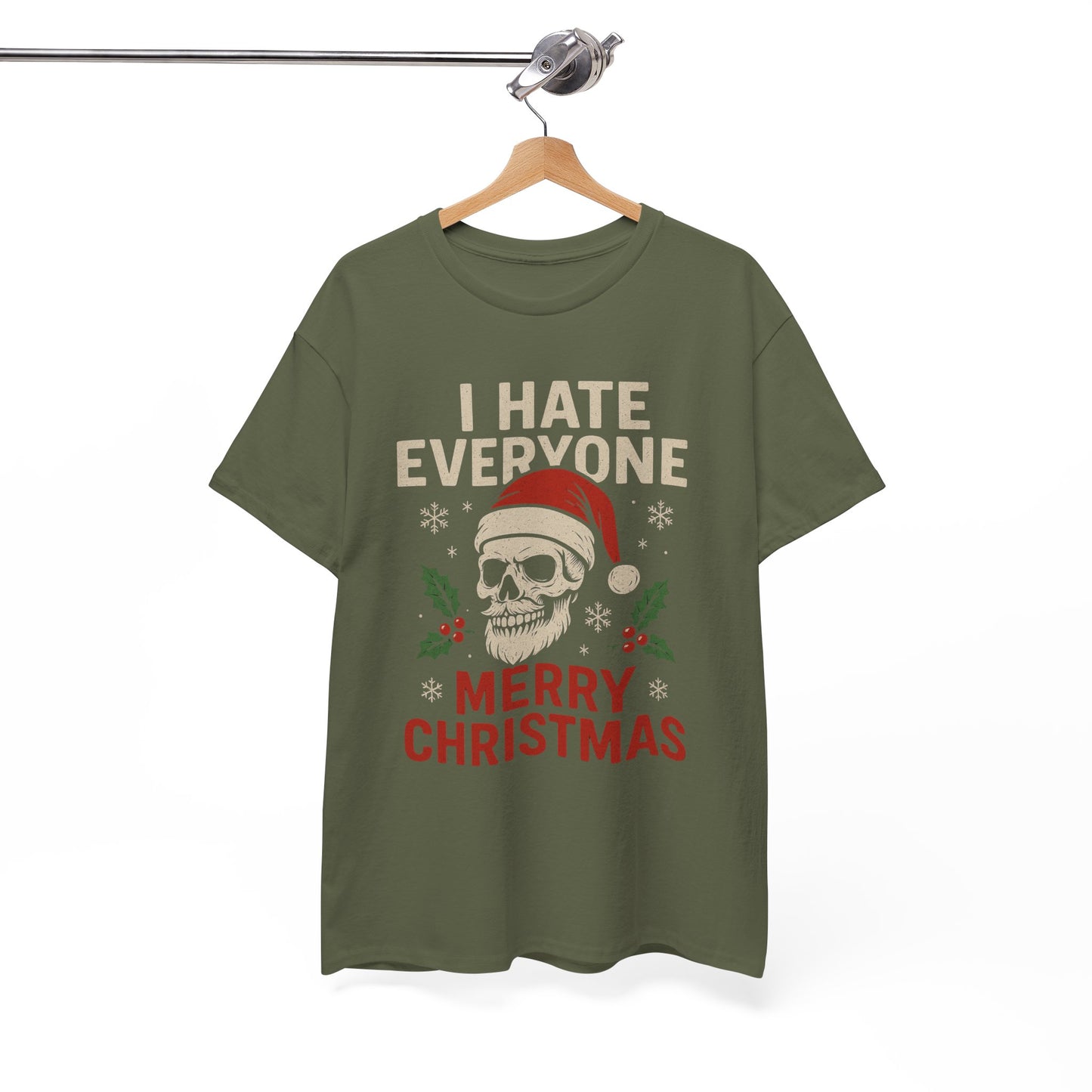 I Hate Everyone Merry Christmas Skull Tee