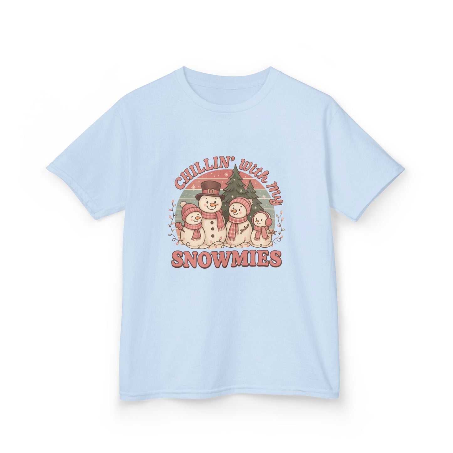 Chillin' with Snowmies! Holiday Dino Kids Tee