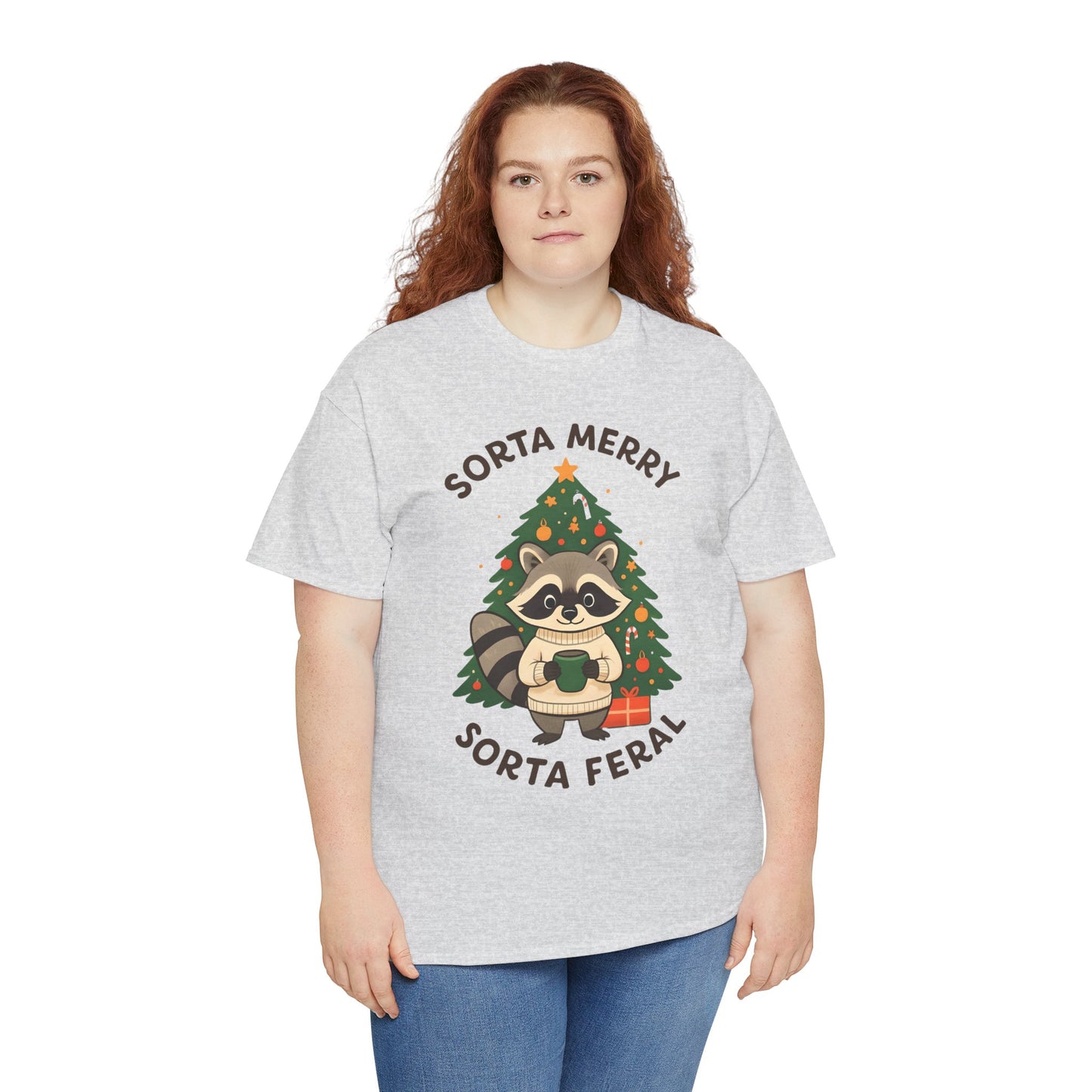 Sorta Merry Sorta Feral Raccoon Christmas Tee