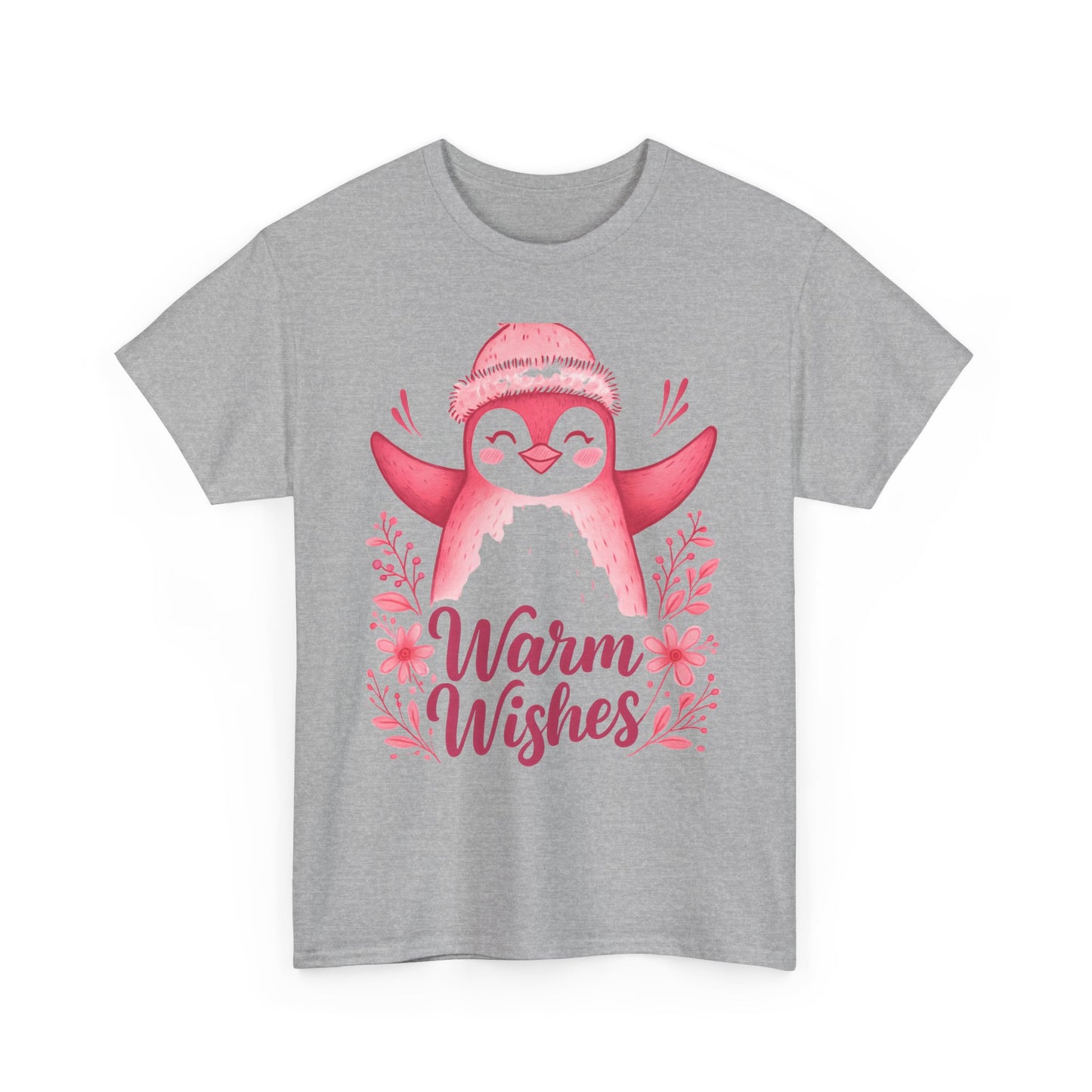 Warm Wishes Pink Penguin Tee - Holiday Tee