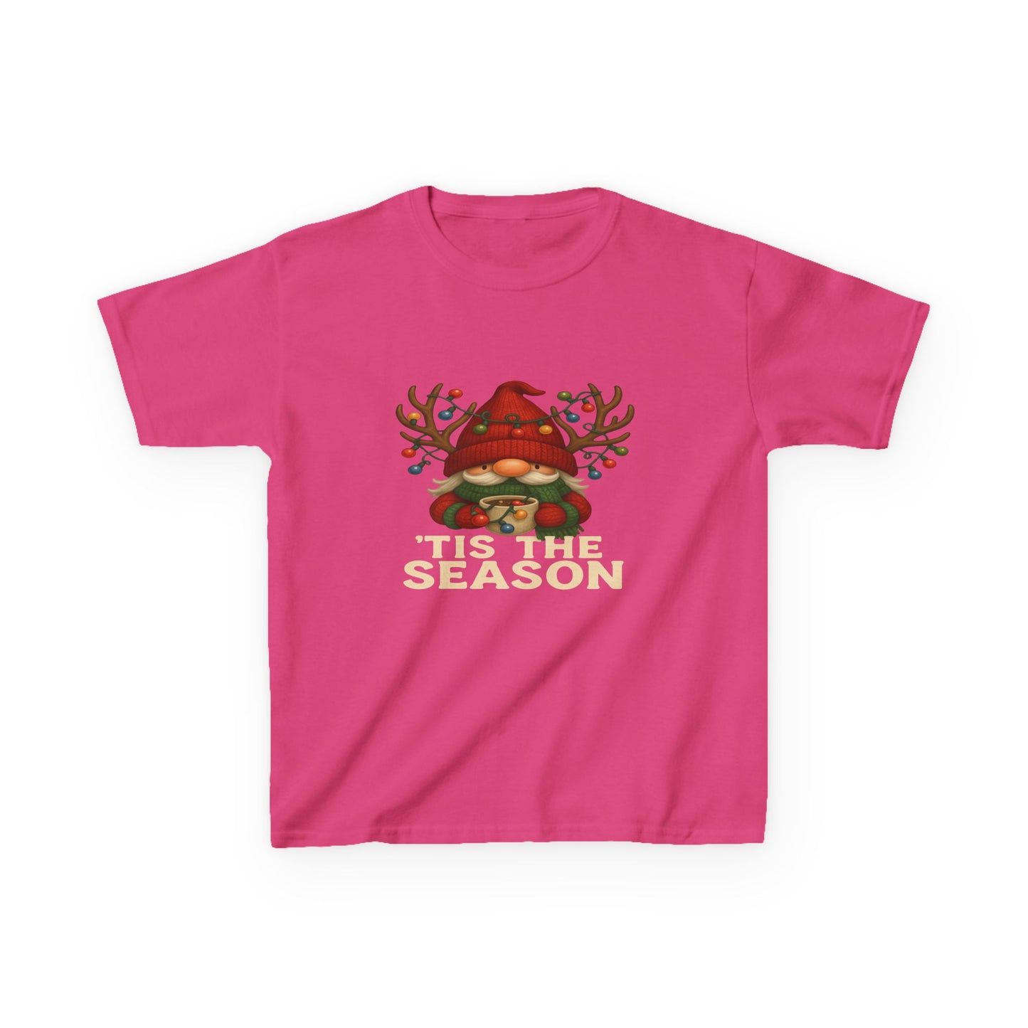 Gnome Dino 'Tis The Season Kids Christmas Tee